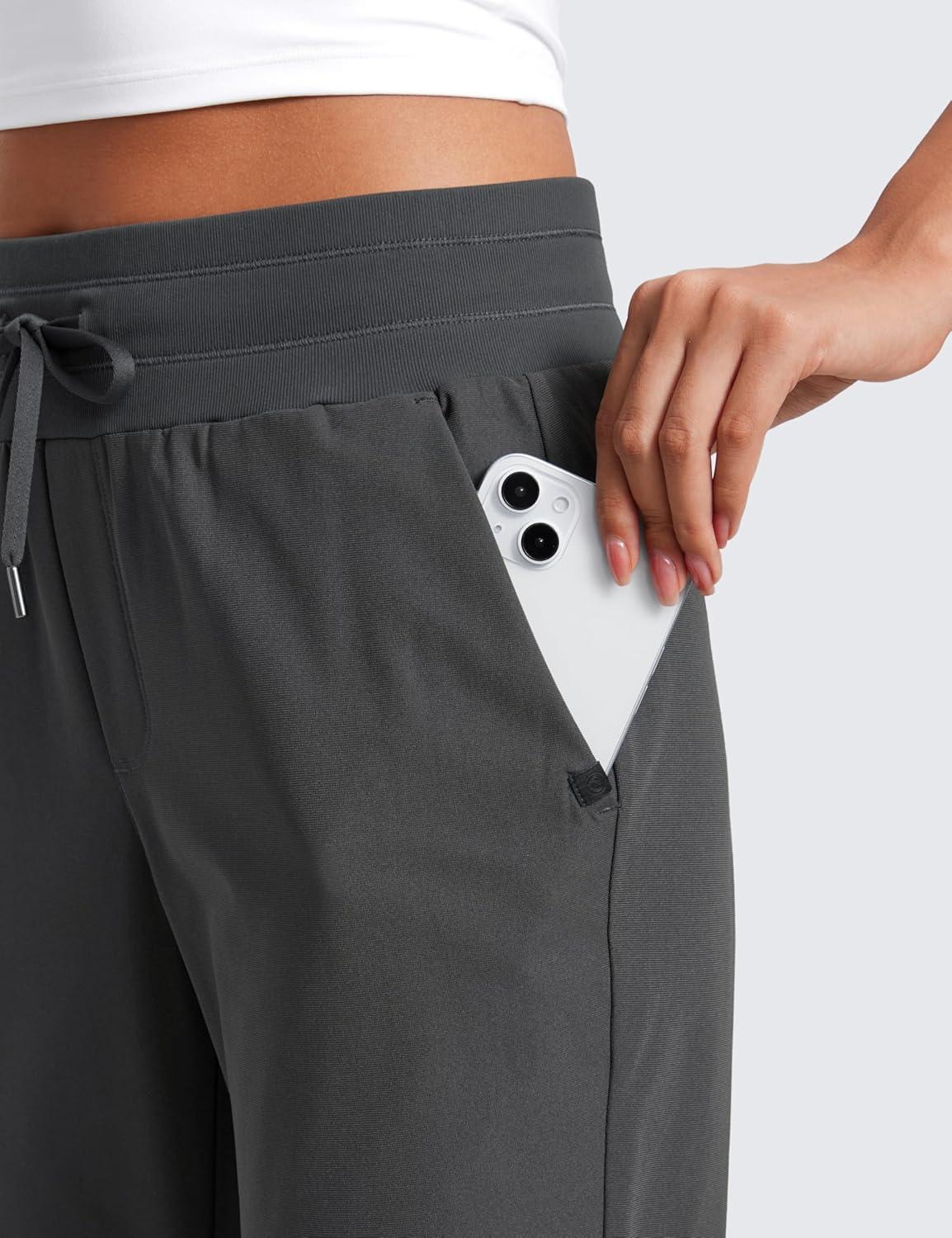 imageCRZ YOGA All Day Comfy Joggers for Women Golf Work Casual Hiking Travel Pants with PocketsMysterious Grey