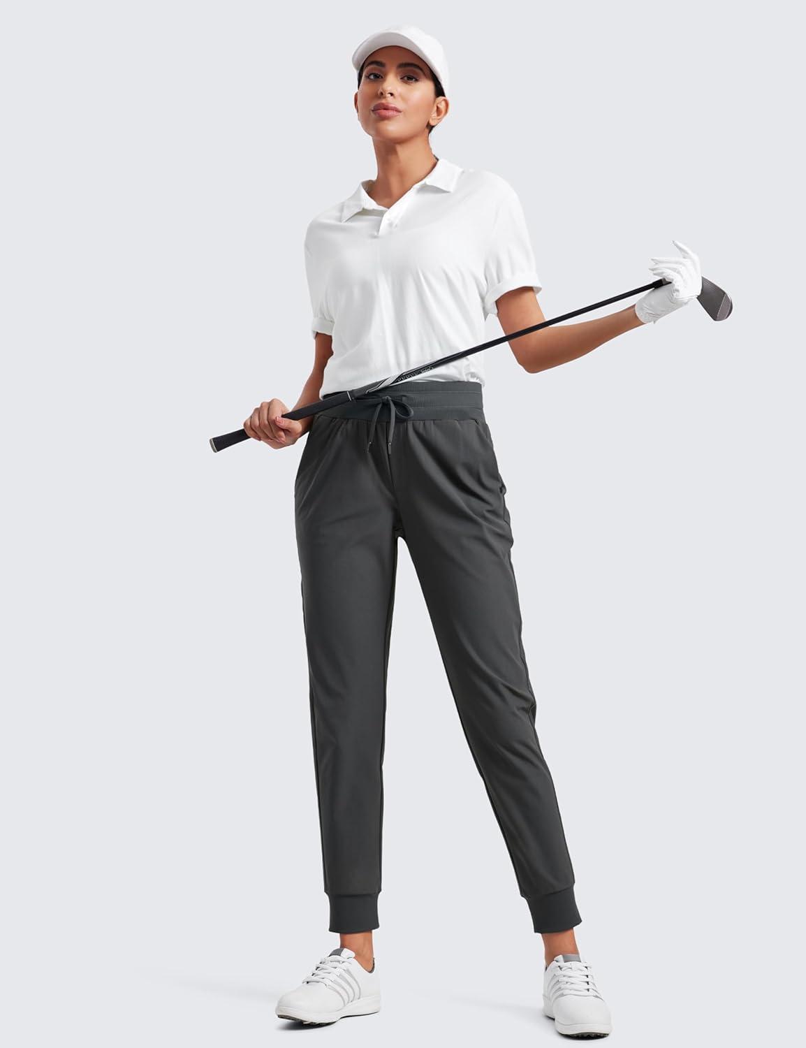 imageCRZ YOGA All Day Comfy Joggers for Women Golf Work Casual Hiking Travel Pants with PocketsMysterious Grey