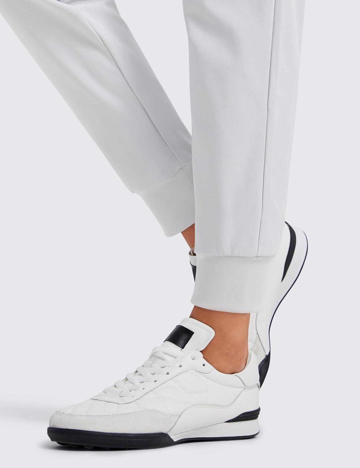 imageCRZ YOGA All Day Comfy Joggers for Women Golf Work Casual Hiking Travel Pants with PocketsPlatinum Grey