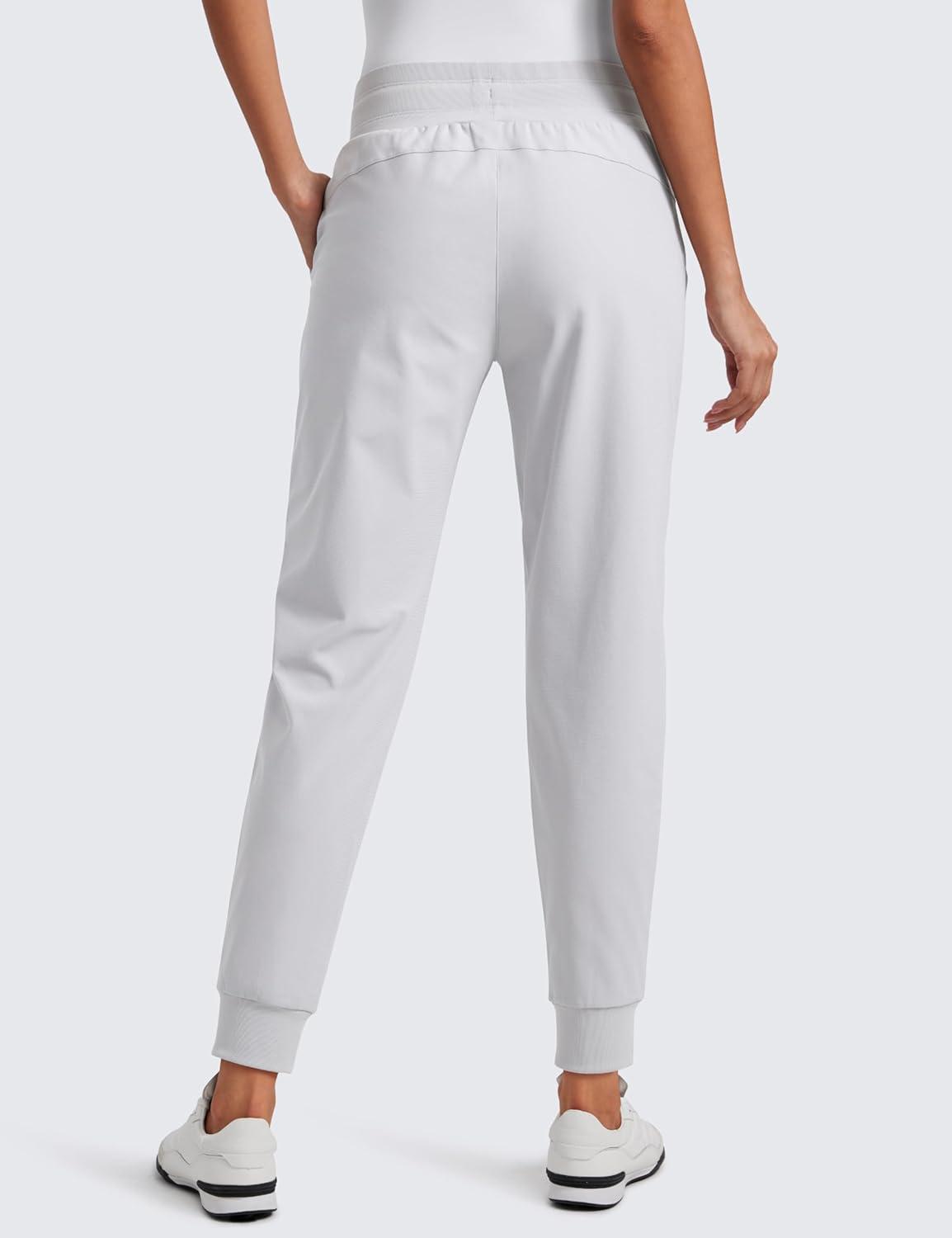 imageCRZ YOGA All Day Comfy Joggers for Women Golf Work Casual Hiking Travel Pants with PocketsPlatinum Grey