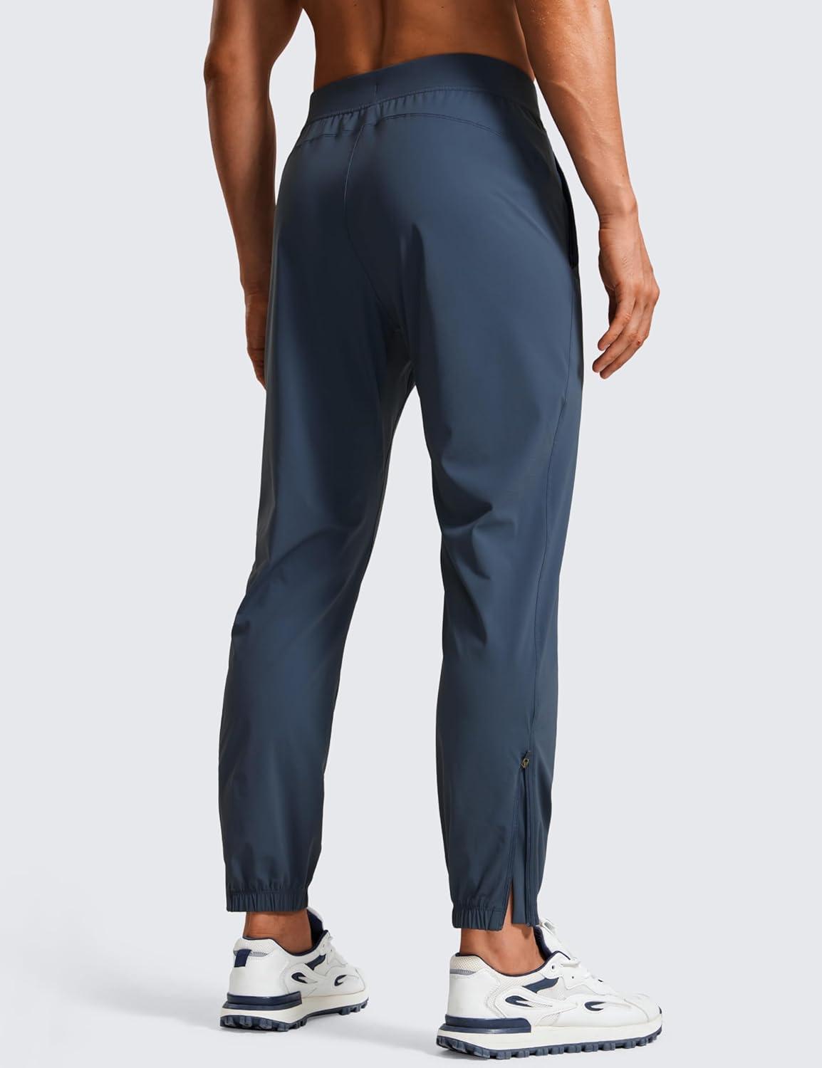 imageCRZ YOGA Athletic Joggers for Men 29quot Lightweight Running Training Pants with Zip Pockets and Ankle ZippersElectric Blue