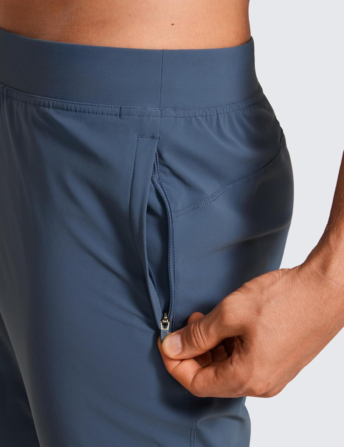 imageCRZ YOGA Athletic Joggers for Men 29quot Lightweight Running Training Pants with Zip Pockets and Ankle ZippersElectric Blue