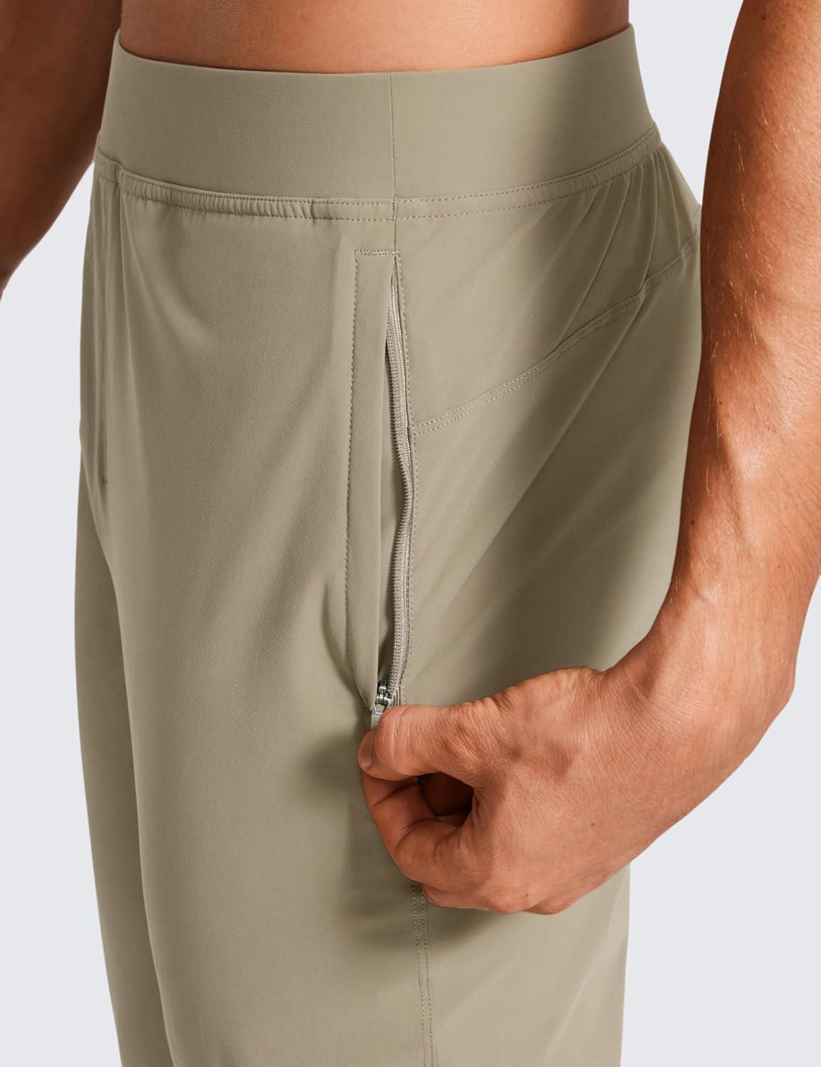 imageCRZ YOGA Athletic Joggers for Men 29quot Lightweight Running Training Pants with Zip Pockets and Ankle ZippersKhali Barley