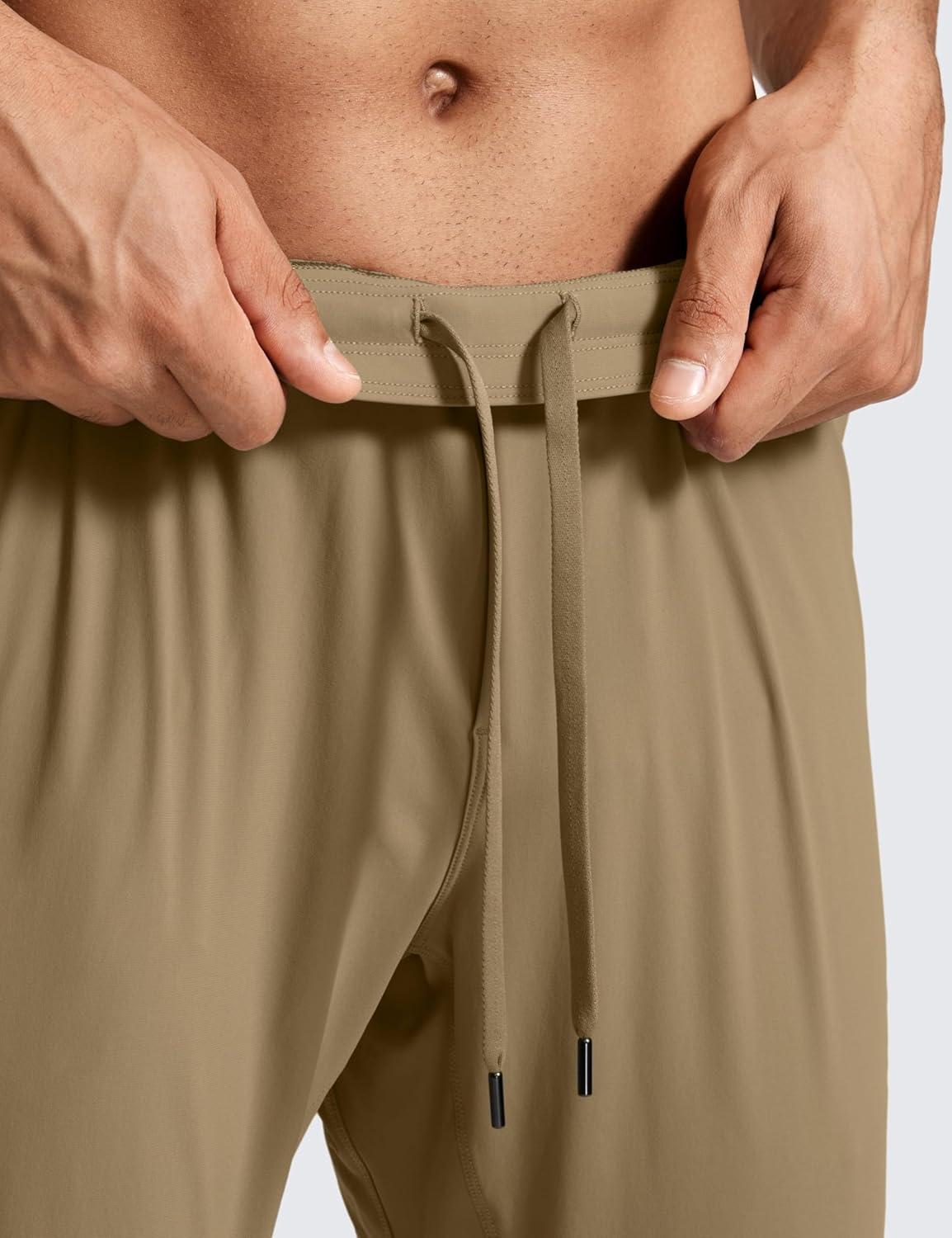 imageCRZ YOGA Athletic Joggers for Men 31quot Lightweight Running Training Pants with Zip Pockets and Ankle ZippersArtifact Brown