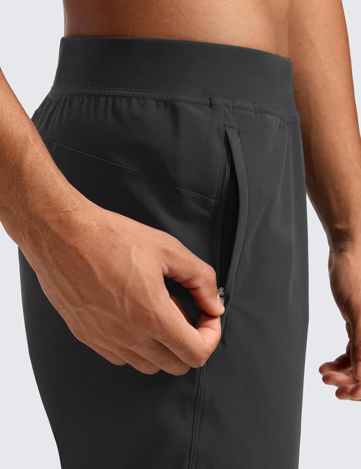 imageCRZ YOGA Athletic Joggers for Men 31quot Lightweight Running Training Pants with Zip Pockets and Ankle ZippersInk Gray