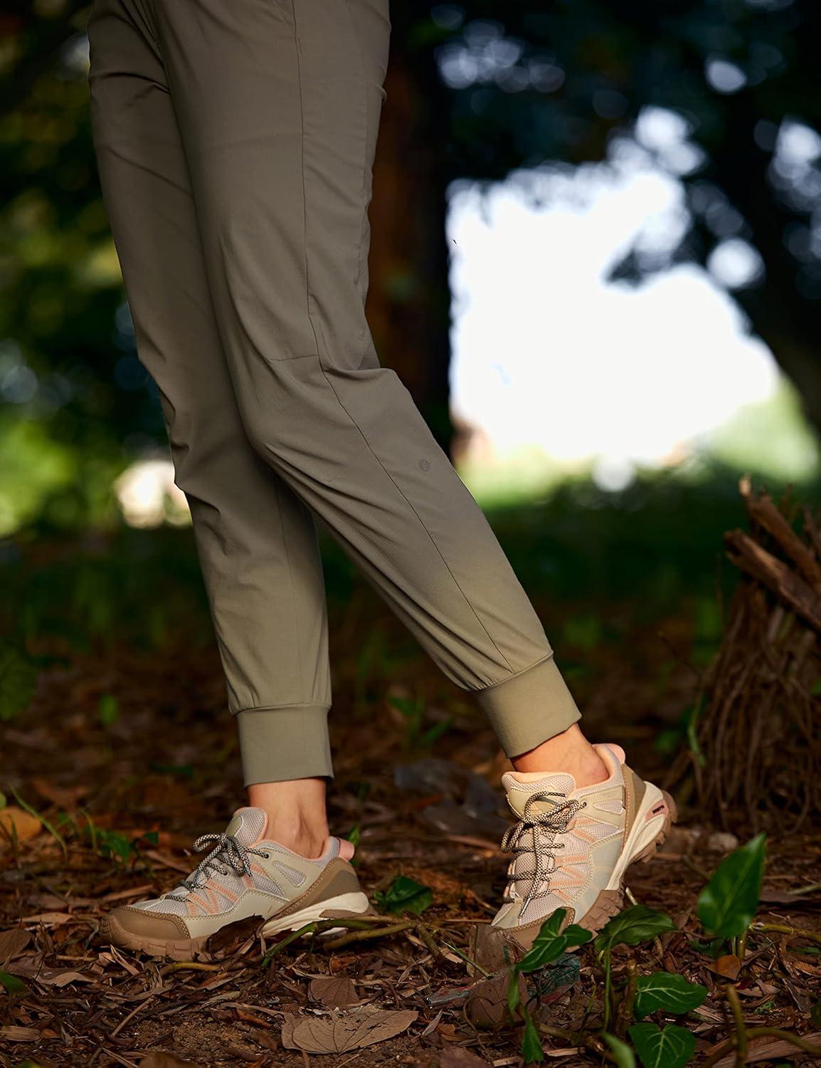 imageCRZ YOGA Athletic Joggers for Women 275quot Lightweight Travel Outdoor Hiking Pants with PocketsCliff Ash