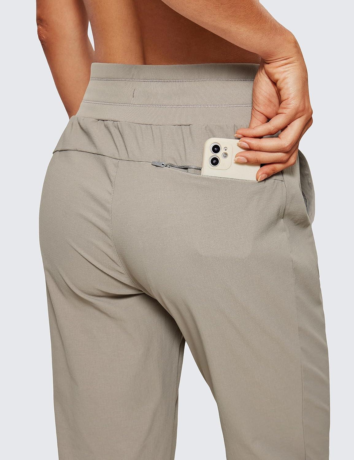 imageCRZ YOGA Athletic Joggers for Women 275quot Lightweight Travel Outdoor Hiking Pants with PocketsCliff Ash
