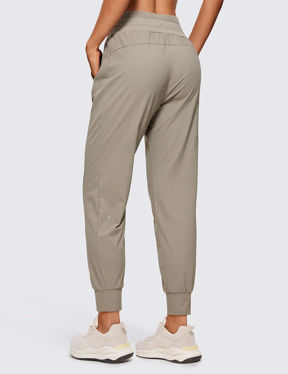 imageCRZ YOGA Athletic Joggers for Women 275quot Lightweight Travel Outdoor Hiking Pants with PocketsCliff Ash