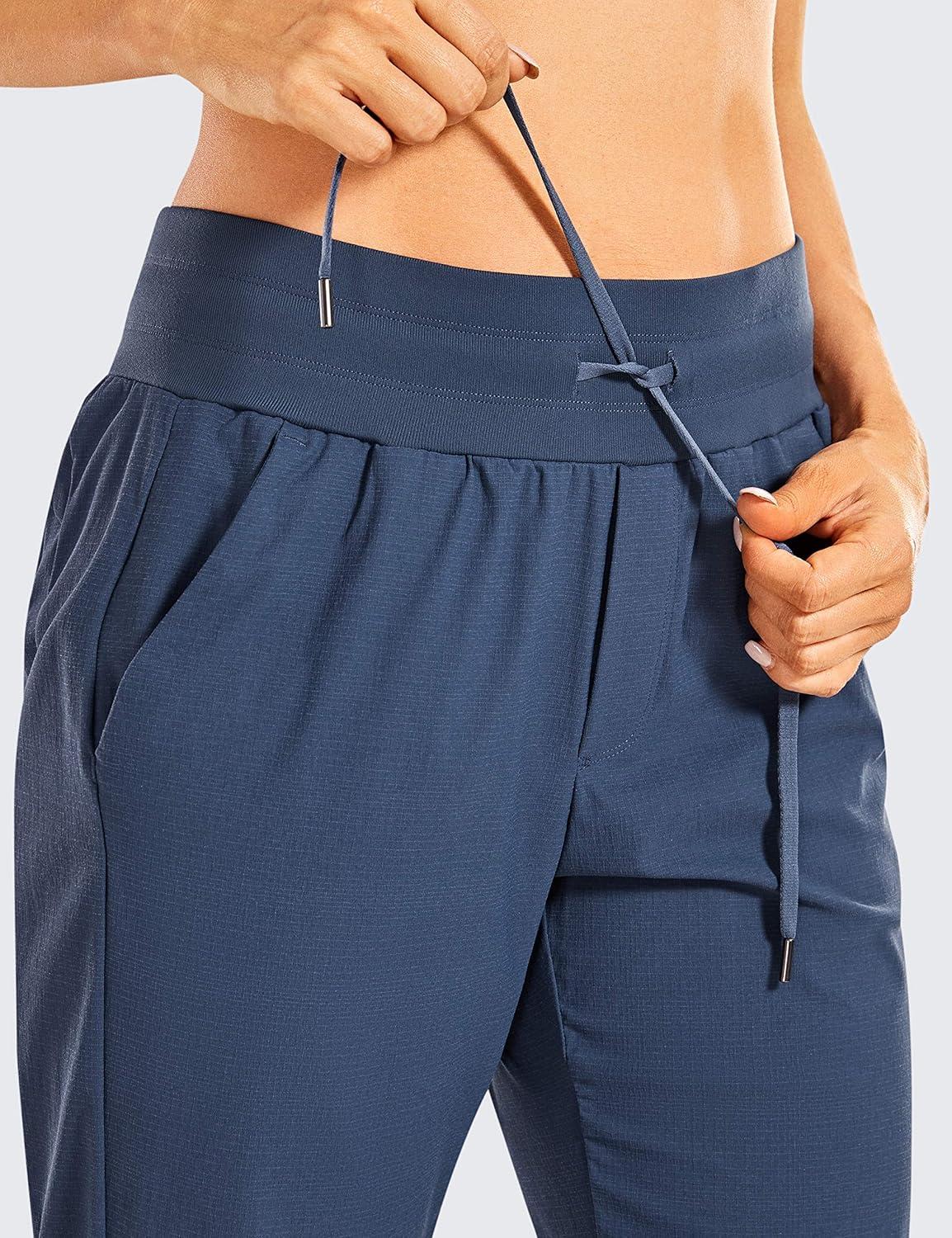 imageCRZ YOGA Athletic Joggers for Women 275quot Lightweight Travel Outdoor Hiking Pants with PocketsNubei Blue