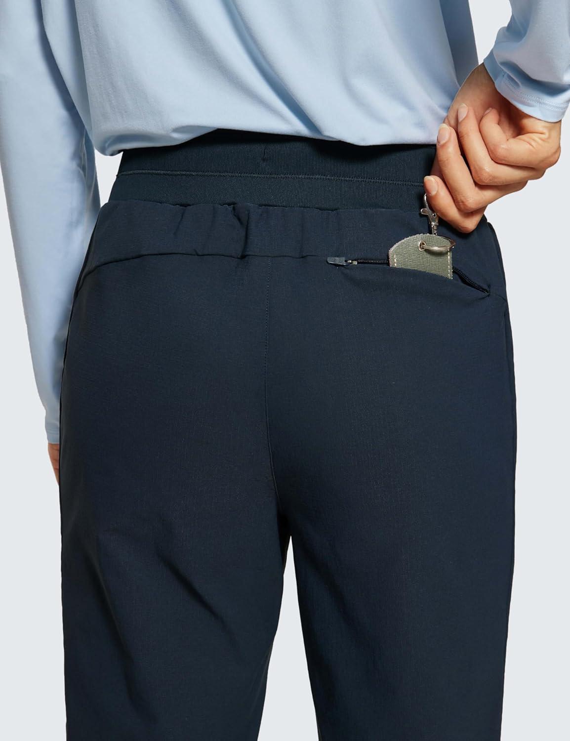 imageCRZ YOGA Athletic Joggers for Women 275quot Lightweight Travel Outdoor Hiking Pants with PocketsTrue Navy