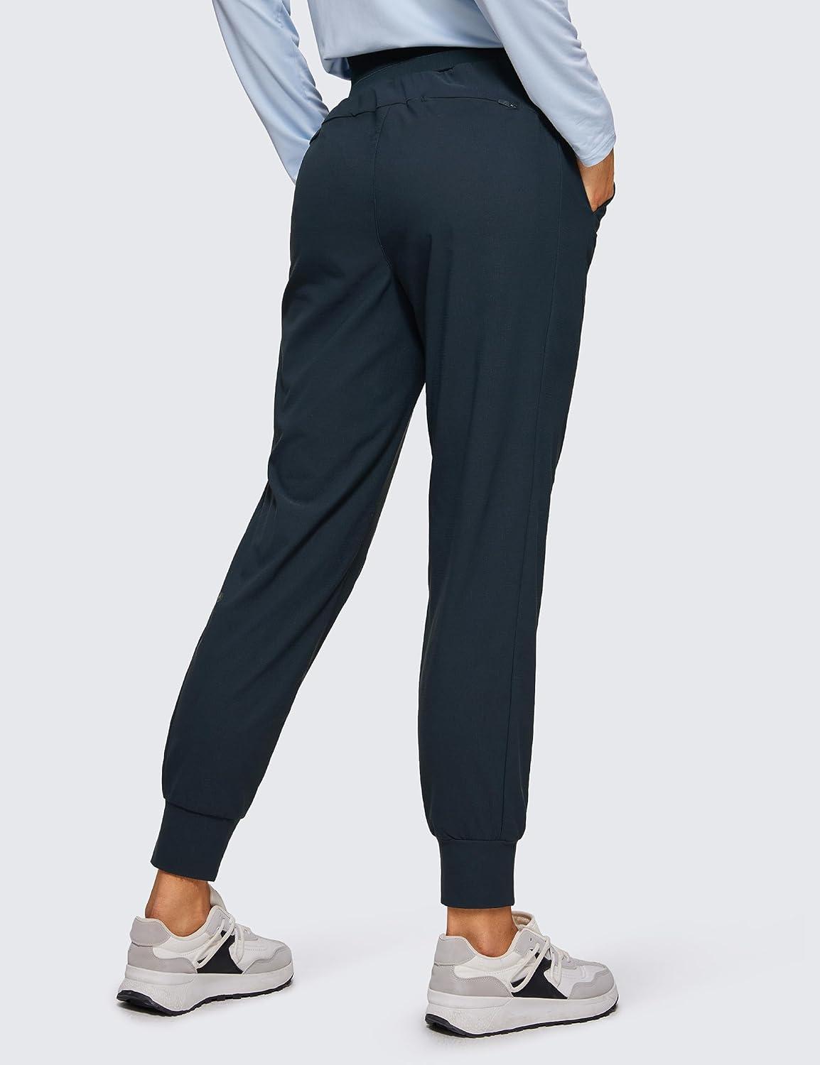 imageCRZ YOGA Athletic Joggers for Women 275quot Lightweight Travel Outdoor Hiking Pants with PocketsTrue Navy