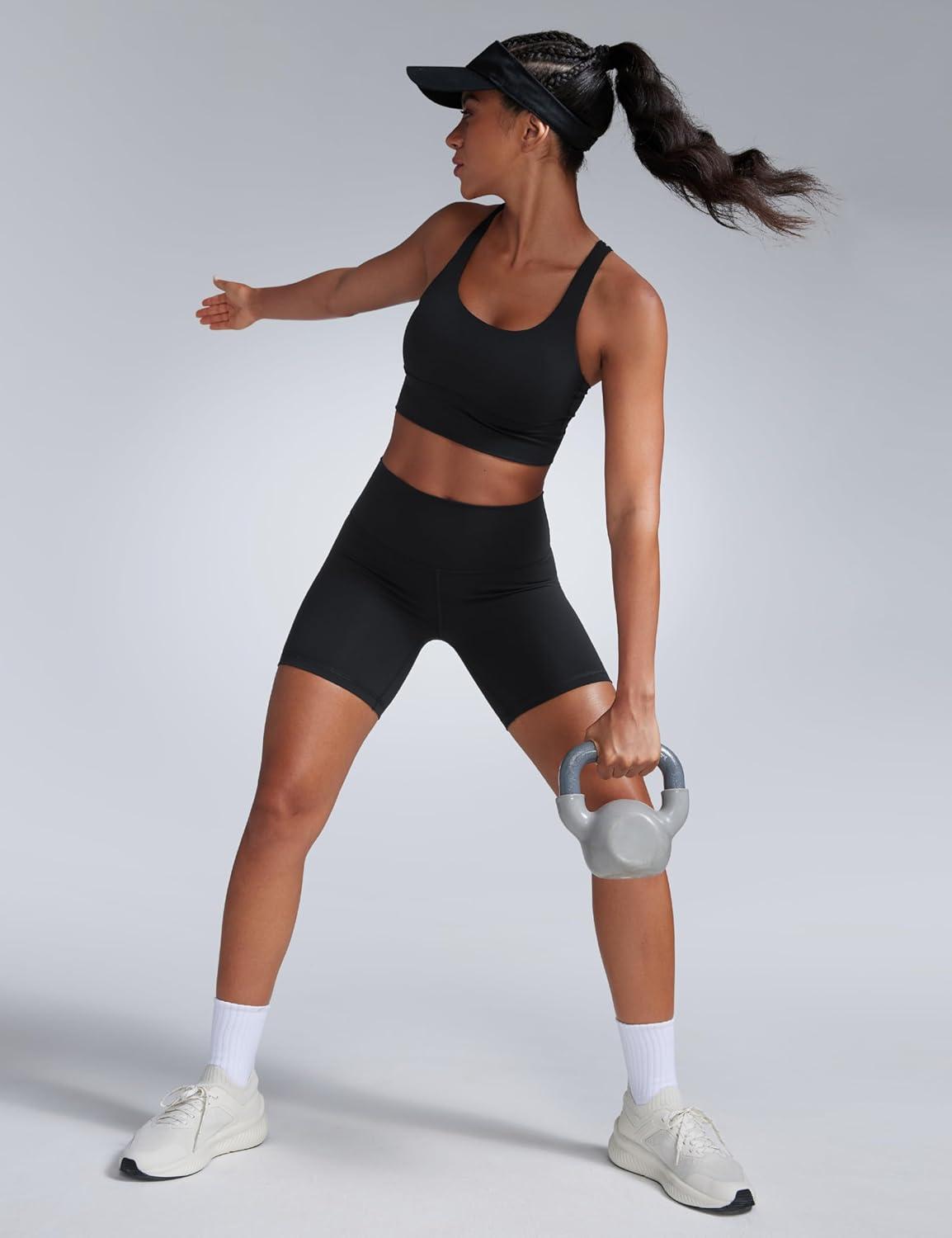 imageCRZ YOGA Butterbreeze Athletic Biker Shorts 6 High Waisted Workout Gym Volleyball Running Yoga Tummy Control WomensBlack