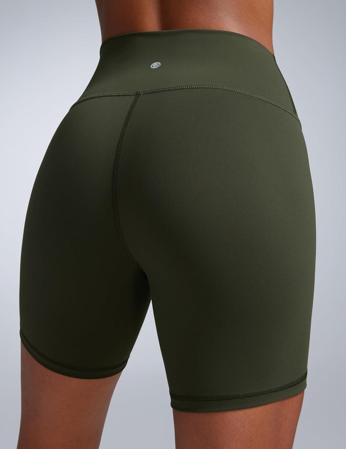 imageCRZ YOGA Butterbreeze Athletic Biker Shorts 6 High Waisted Workout Gym Volleyball Running Yoga Tummy Control WomensOlive Green