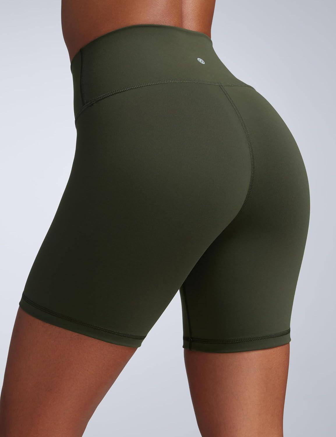 imageCRZ YOGA Butterbreeze Athletic Biker Shorts 6 High Waisted Workout Gym Volleyball Running Yoga Tummy Control WomensOlive Green