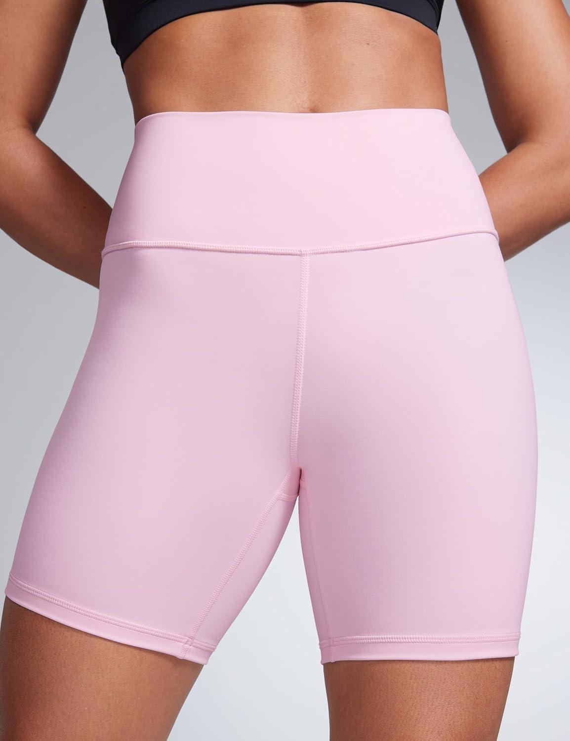 imageCRZ YOGA Butterbreeze Athletic Biker Shorts 6 High Waisted Workout Gym Volleyball Running Yoga Tummy Control WomensStrawberry Pink