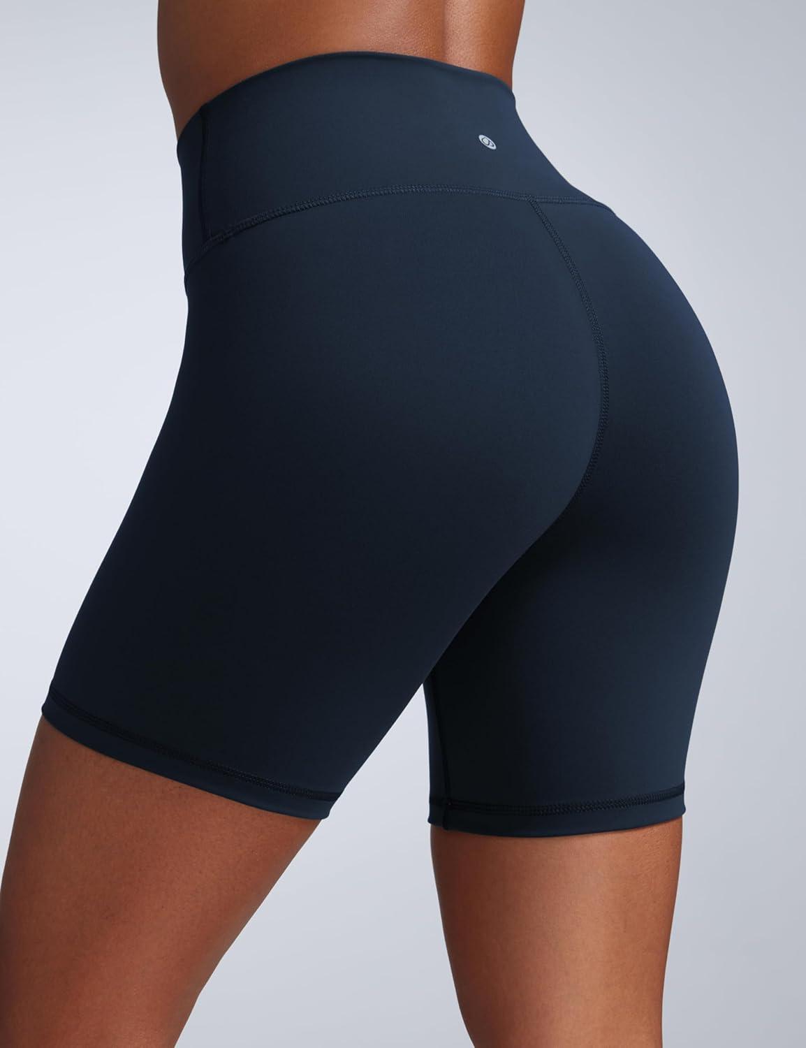 imageCRZ YOGA Butterbreeze Athletic Biker Shorts 6 High Waisted Workout Gym Volleyball Running Yoga Tummy Control WomensTrue Navy