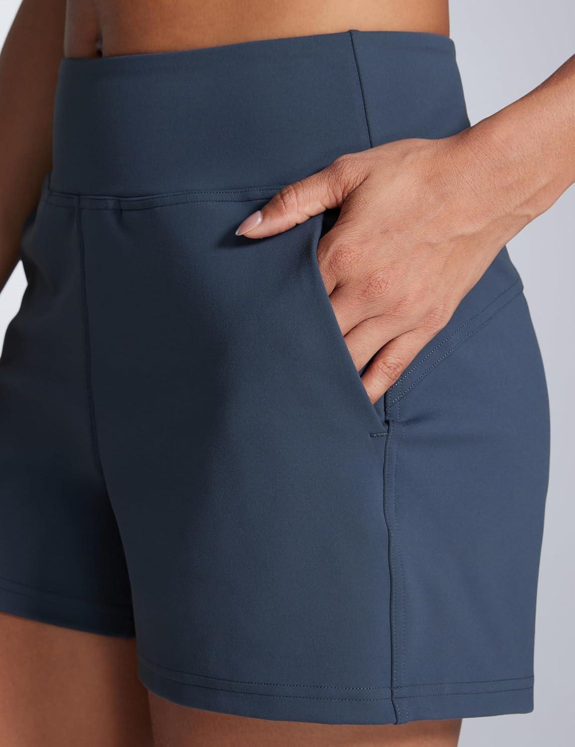 imageCRZ YOGA Butterbreeze Workout Shorts for Women Linerless High Waisted for Casual Athletic Gym Yoga with PocketsStelindigo