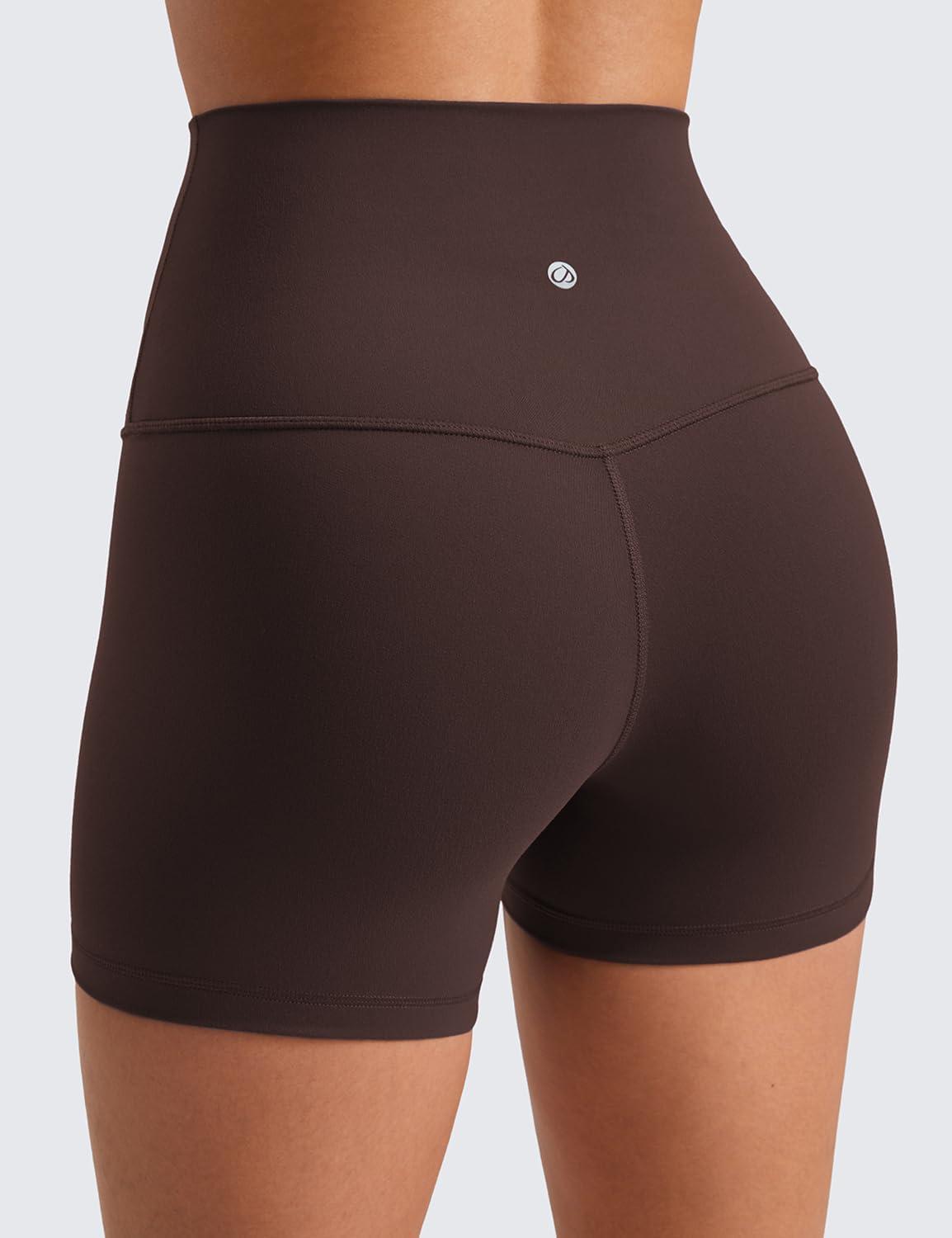 imageCRZ YOGA Butterluxe Biker Shorts 4 High Waisted Booty Workout Volleyball Yoga Womens SpandexHot Fudge Brown