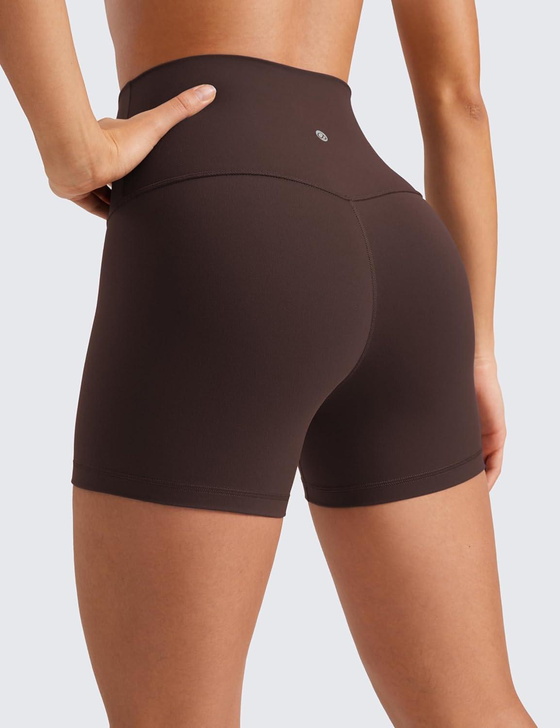 imageCRZ YOGA Butterluxe Biker Shorts 4 High Waisted Booty Workout Volleyball Yoga Womens SpandexHot Fudge Brown