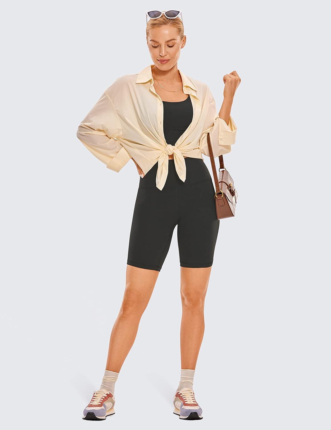 imageCRZ YOGA Butterluxe Biker Shorts 8quot High Waisted Gym Workout Running Volleyball Spandex Yoga WomensBlack