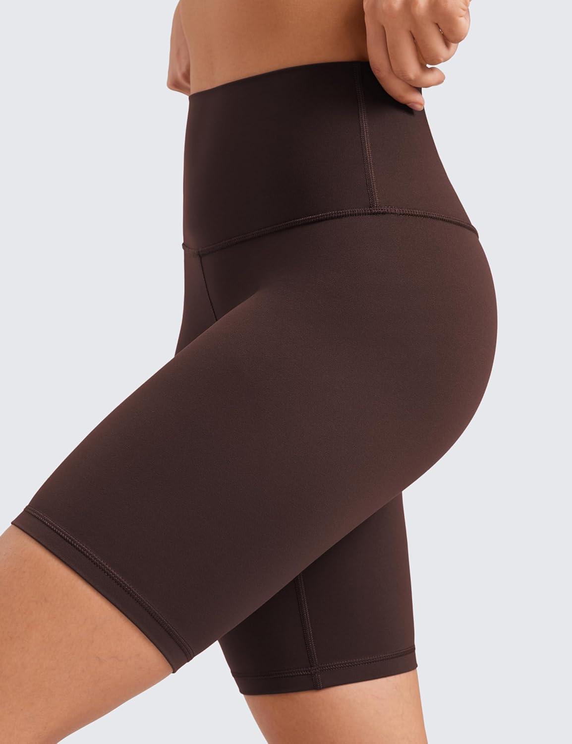 imageCRZ YOGA Butterluxe Biker Shorts 8quot High Waisted Gym Workout Running Volleyball Spandex Yoga WomensHot Fudge Brown