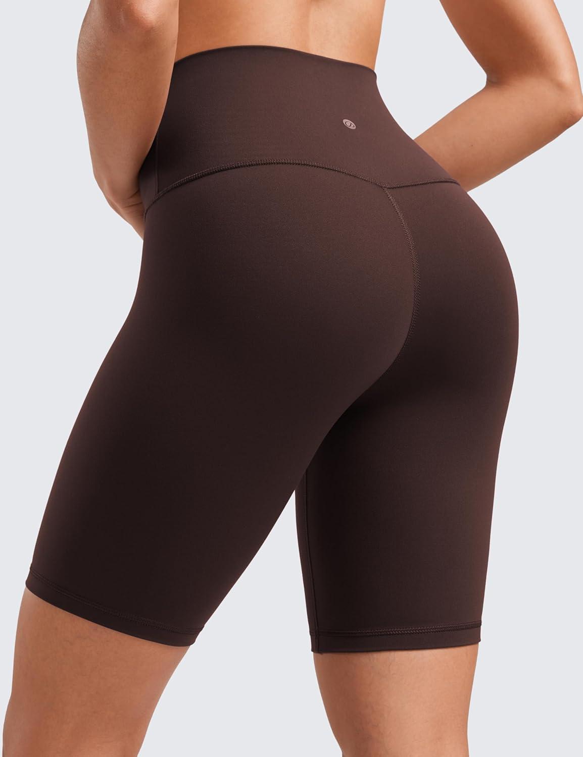 imageCRZ YOGA Butterluxe Biker Shorts 8quot High Waisted Gym Workout Running Volleyball Spandex Yoga WomensHot Fudge Brown