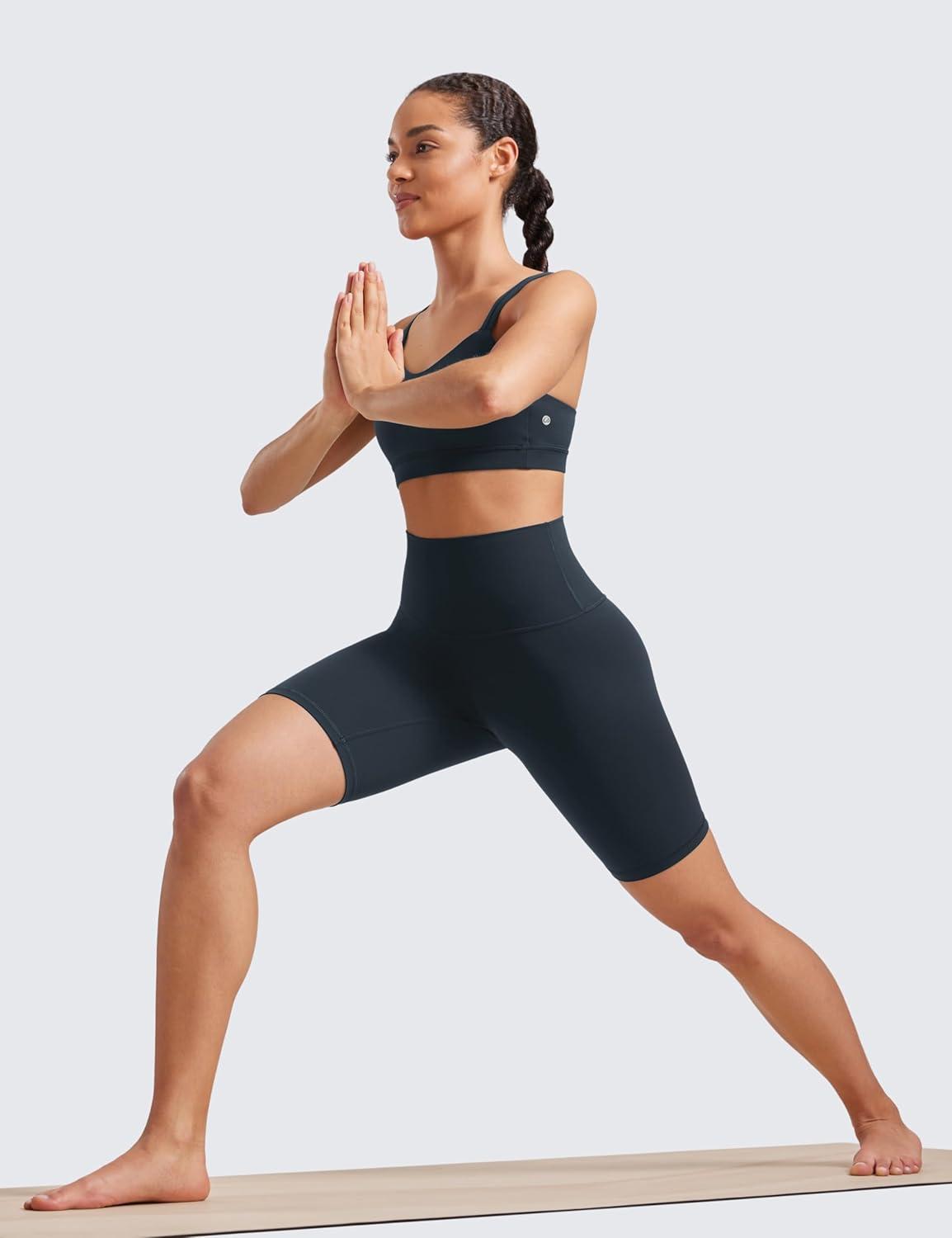 imageCRZ YOGA Butterluxe Biker Shorts 8quot High Waisted Gym Workout Running Volleyball Spandex Yoga WomensTrue Navy