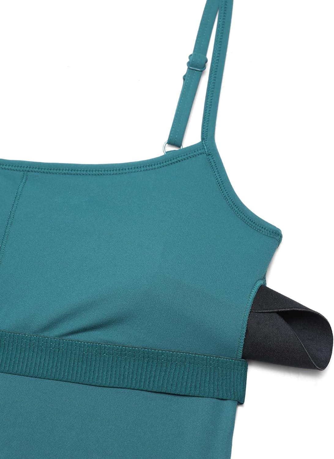 imageCRZ YOGA Butterluxe Cami Strap Jumpsuits for Women Adjustable Yoga Workout One Piece Tank Leggings Romper with Builtin BraGreen Jade