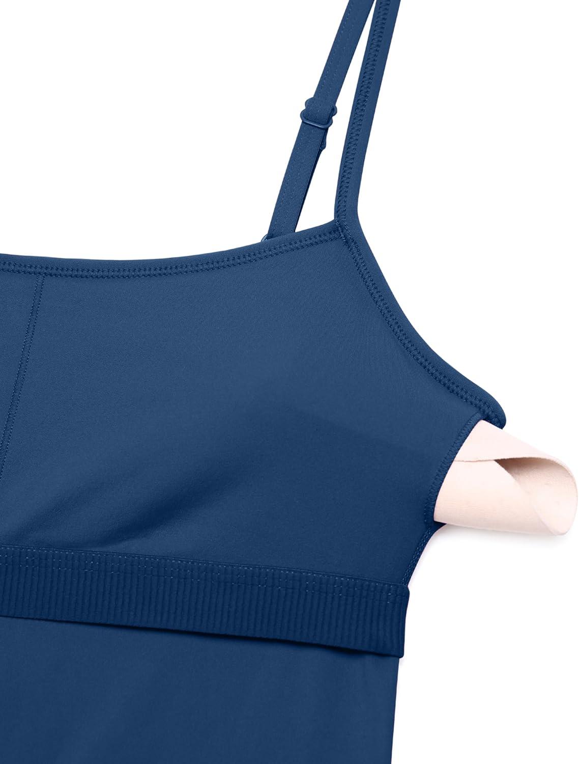 imageCRZ YOGA Butterluxe Cami Strap Rompers for Women Adjustable Sleeveless One Piece Yoga Jumpsuits Bodysuit Shorts PaddedFrench Navy
