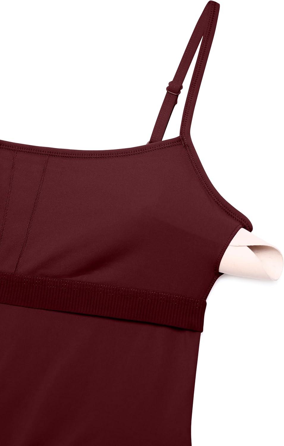 imageCRZ YOGA Butterluxe Cami Strap Rompers for Women Adjustable Sleeveless One Piece Yoga Jumpsuits Bodysuit Shorts PaddedRed Merlot