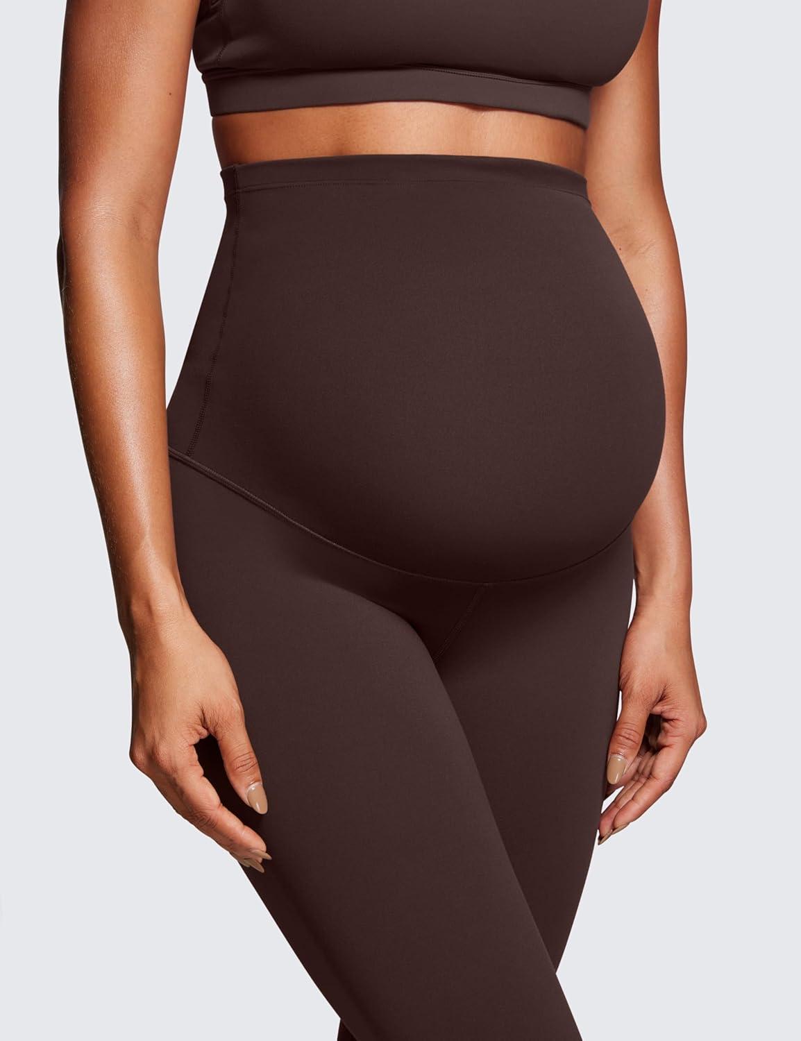 imageCRZ YOGA Butterluxe Extra Long Maternity Leggings 30 Yoga Lounge Pants for Tall Women Pregnancy Soft Over The BellyHot Fudge Brown