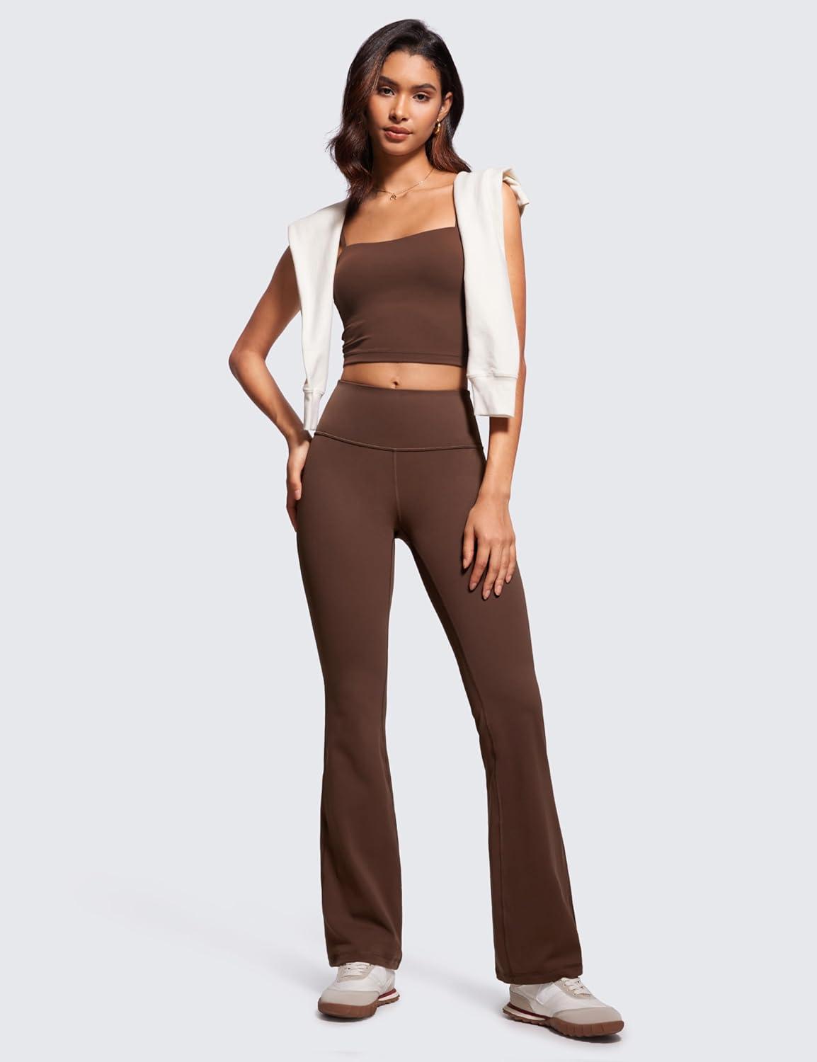 imageCRZ YOGA Butterluxe Flare Leggings 29quot305quot32quot335quot High Waist Bootcut Wide Leg Lounge Womens Yoga Pants with PocketCoffee Brown