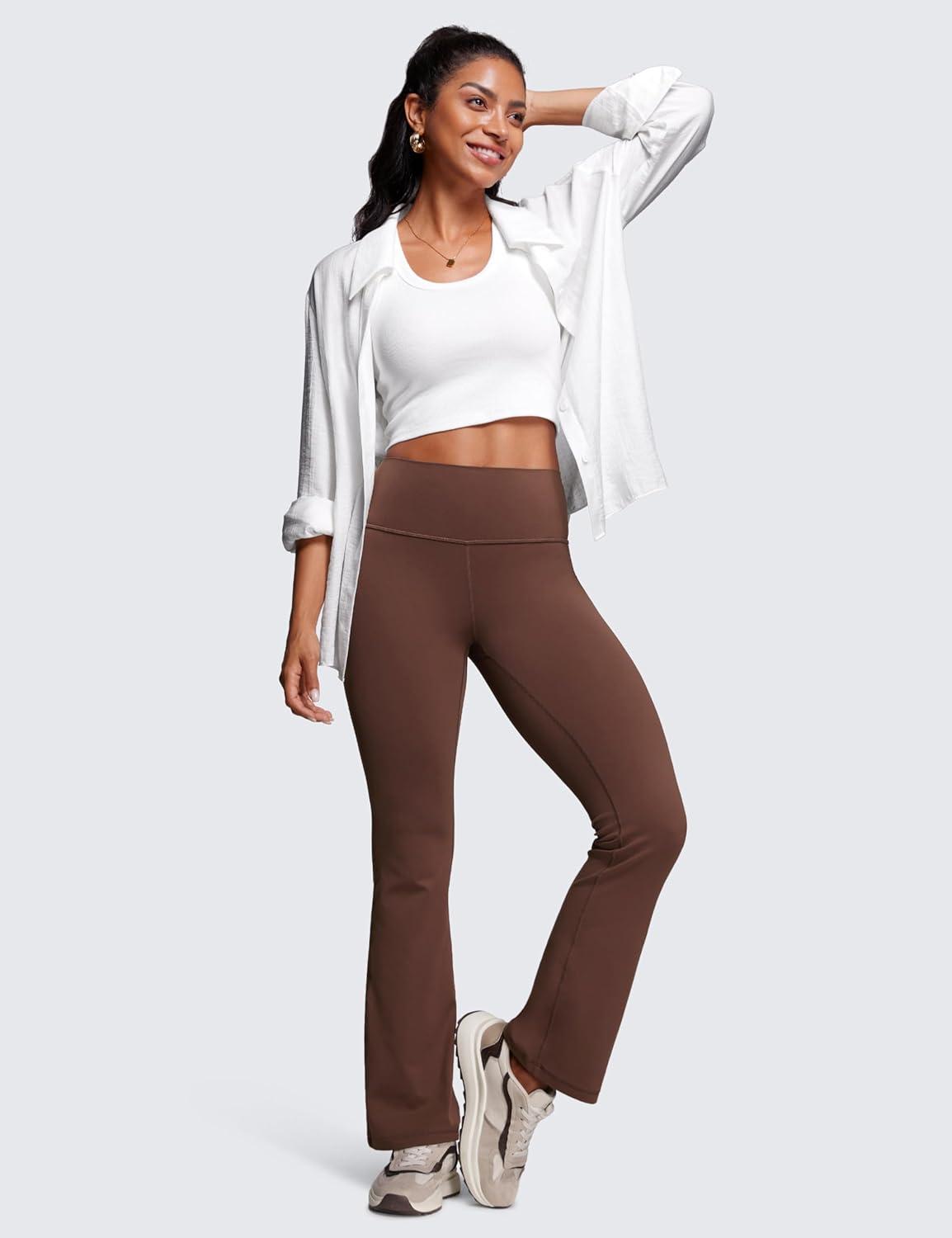 imageCRZ YOGA Butterluxe Flare Leggings 29quot305quot32quot335quot High Waist Bootcut Wide Leg Lounge Womens Yoga Pants with PocketCoffee Brown