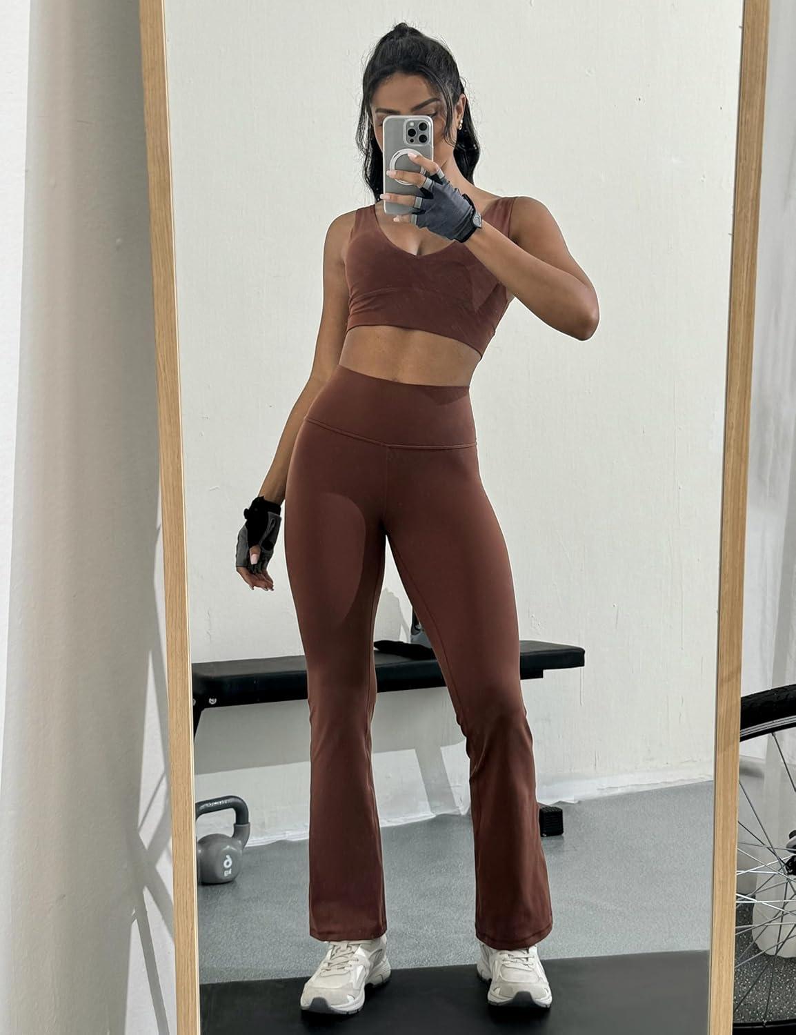 imageCRZ YOGA Butterluxe Flare Leggings 29quot305quot32quot335quot High Waist Bootcut Wide Leg Lounge Womens Yoga Pants with PocketCoffee Brown