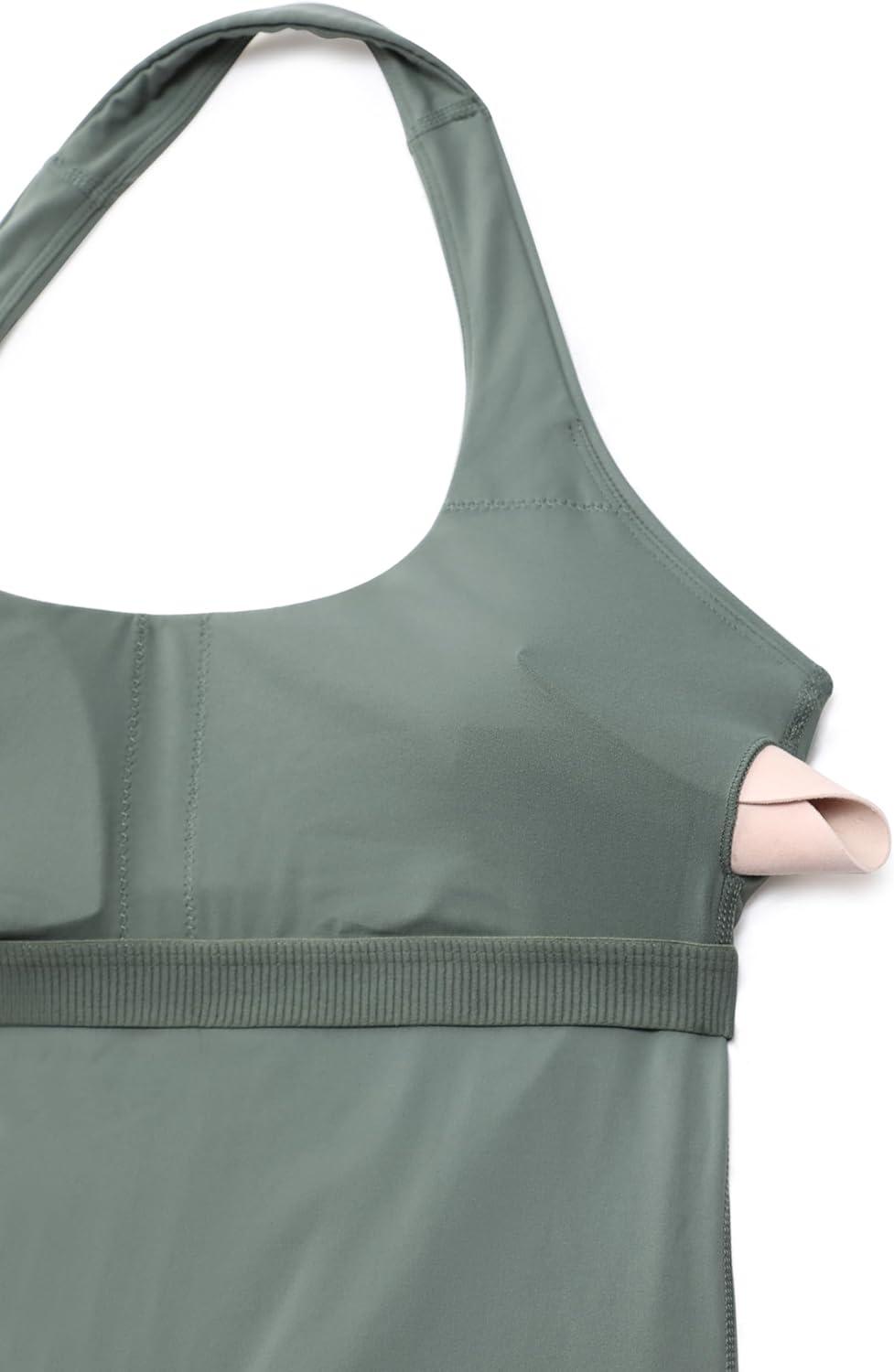 imageCRZ YOGA Butterluxe Halter Backless Athletic Rompers for Women Workout Bodycon One Piece Shorts Jumpsuit with PadsGrey Sage