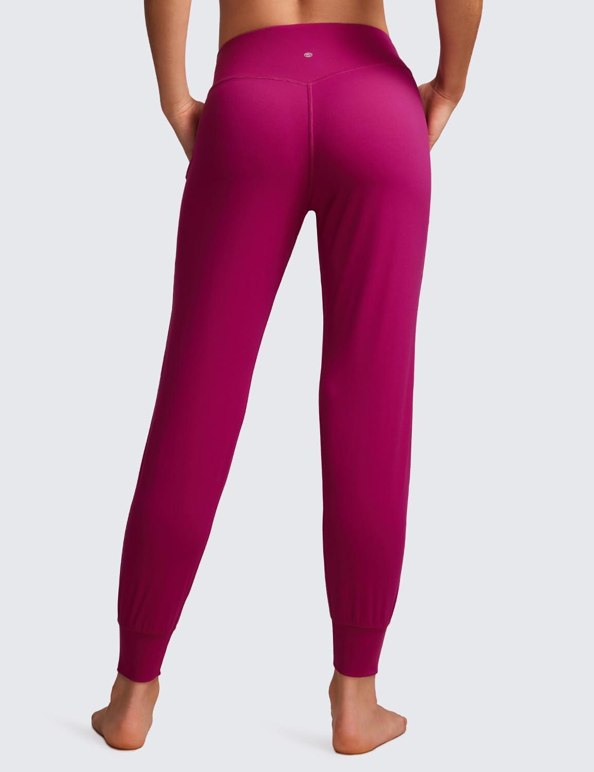 imageCRZ YOGA Butterluxe High Waisted Joggers for Women 27quot Buttery Soft Yoga Lounge Workout Leggings Pants with PocketsMagenta Purple