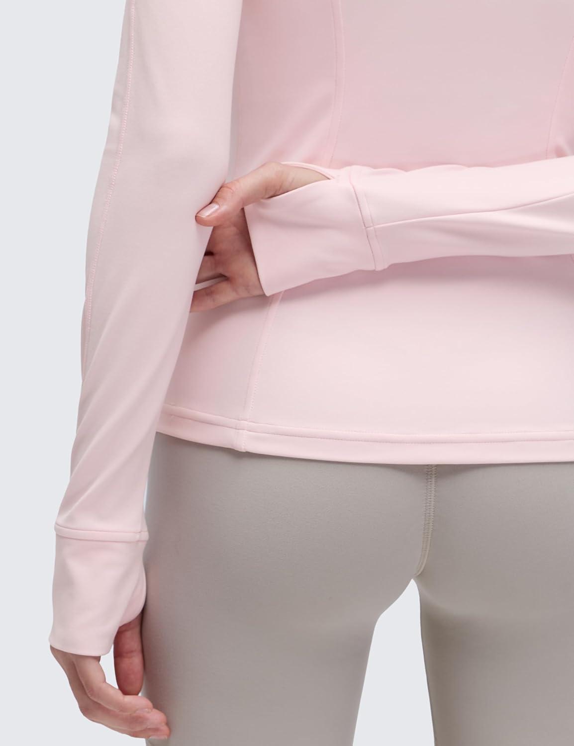 imageCRZ YOGA Butterluxe Hip Length Jackets for Women Full Zip Athletic Track Tops with Thumb Holes PocketsStrawberry Pink