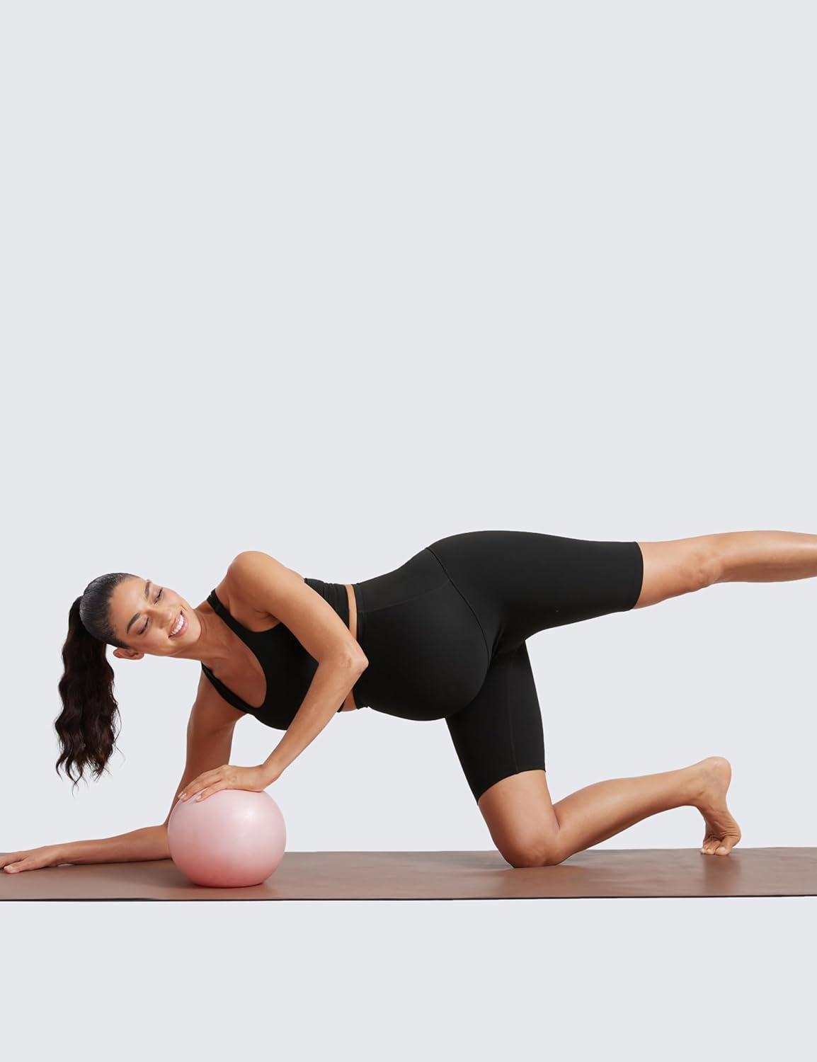 imageCRZ YOGA Butterluxe Maternity Biker Shorts 8quot Over The Belly Pregnancy Yoga Workout Womens Activewear Buttery SoftBlack