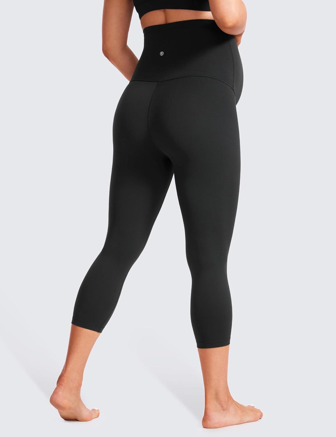 imageCRZ YOGA Butterluxe Maternity Capris Leggings 21quot Over The Belly Workout Active Yoga Womens Pregnancy Crop Pants StretchyBlack