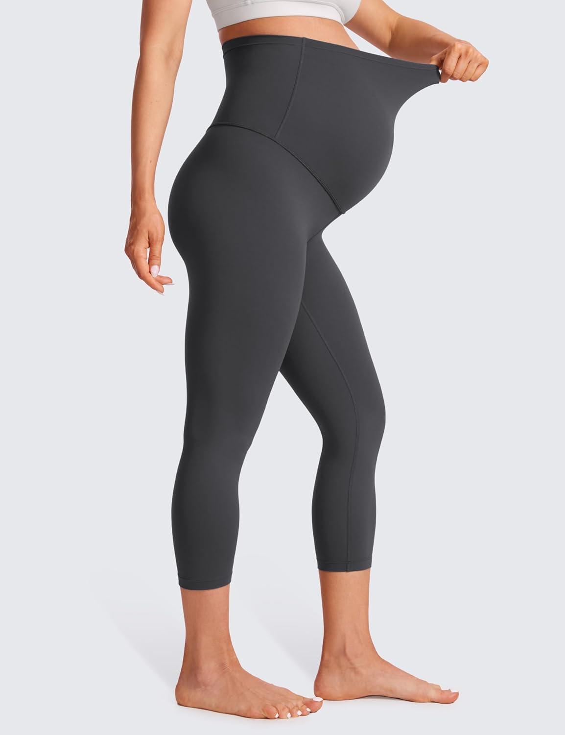 imageCRZ YOGA Butterluxe Maternity Capris Leggings 21quot Over The Belly Workout Active Yoga Womens Pregnancy Crop Pants StretchyMysterious Grey