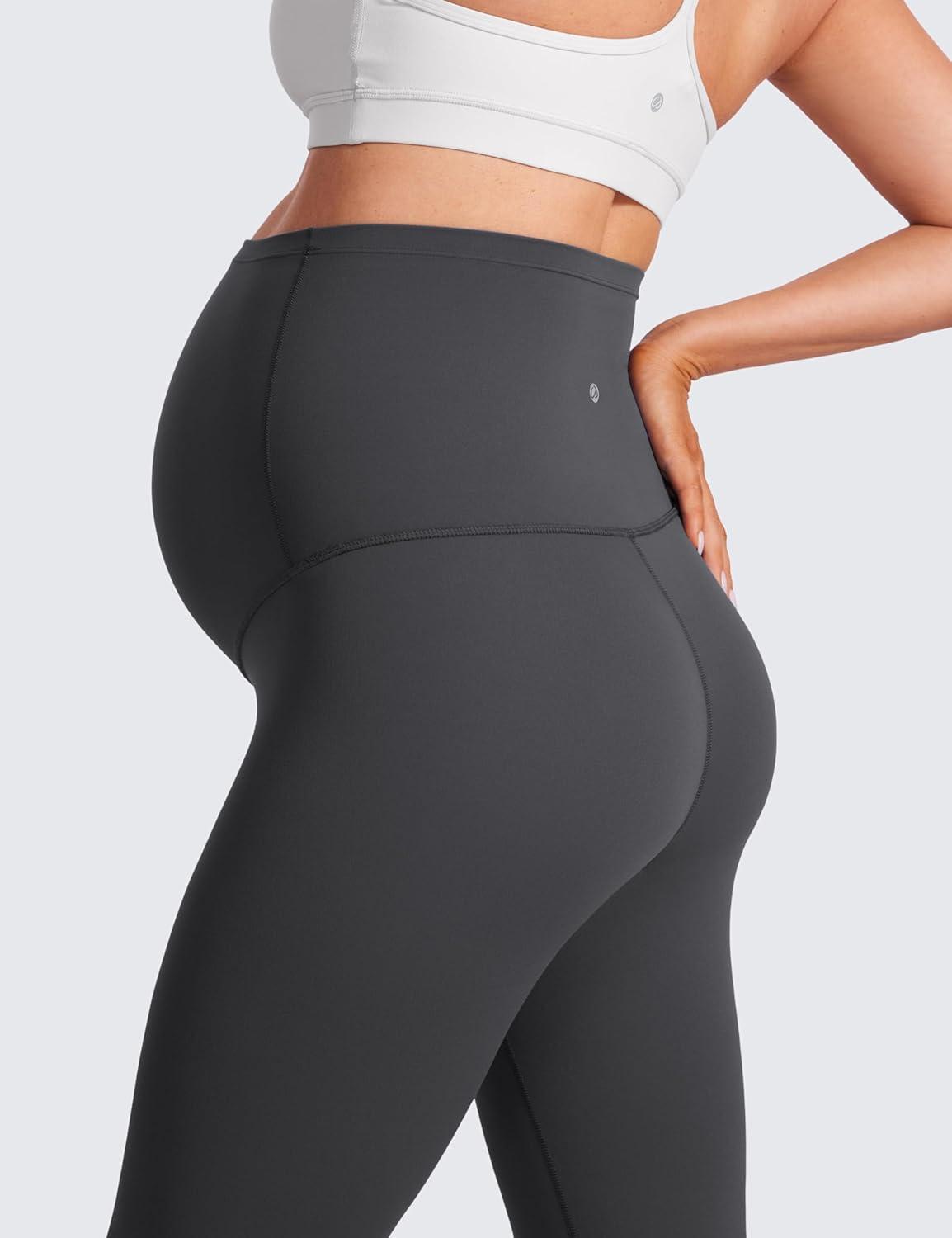 imageCRZ YOGA Butterluxe Maternity Capris Leggings 21quot Over The Belly Workout Active Yoga Womens Pregnancy Crop Pants StretchyMysterious Grey