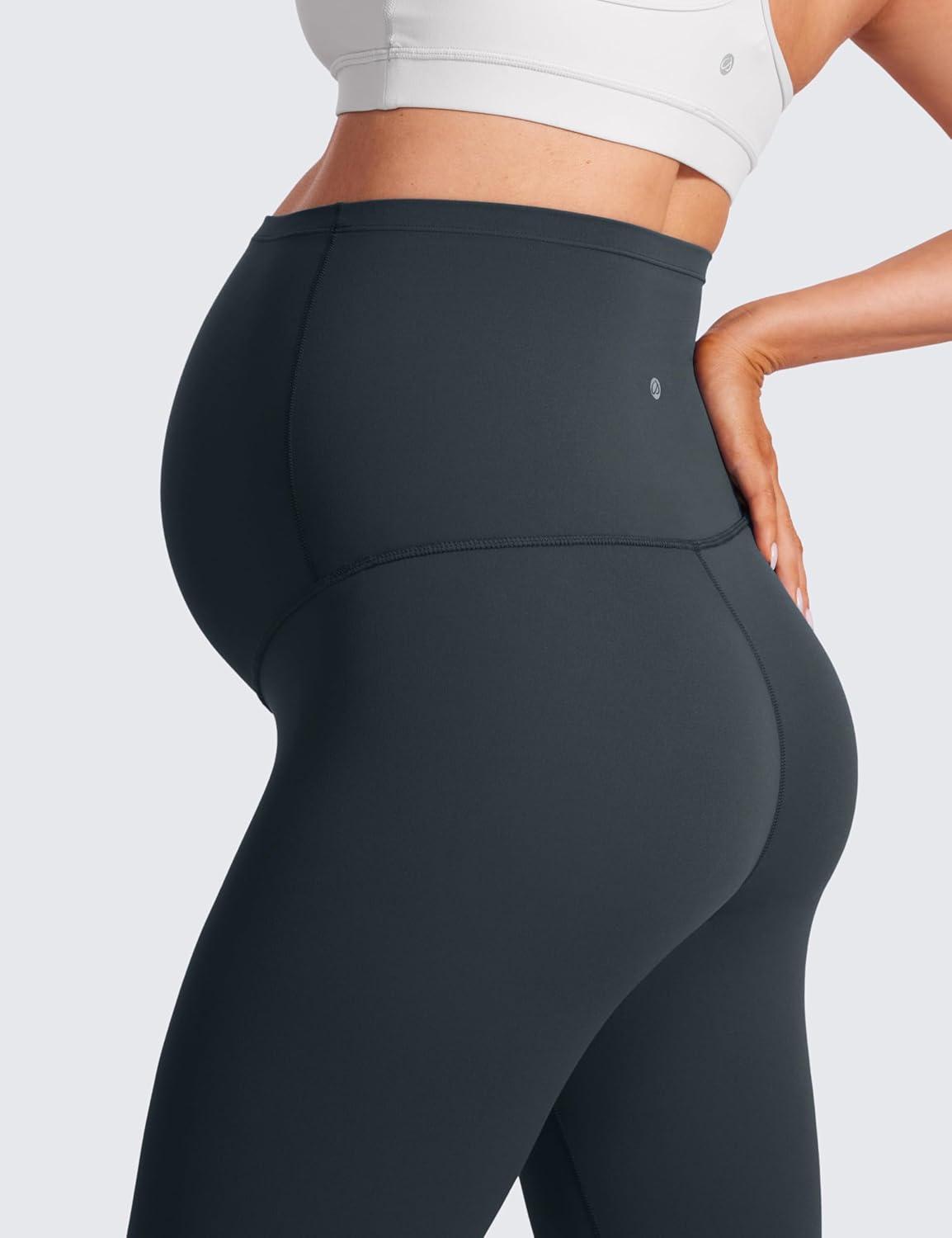 imageCRZ YOGA Butterluxe Maternity Capris Leggings 21quot Over The Belly Workout Active Yoga Womens Pregnancy Crop Pants StretchyTrue Navy