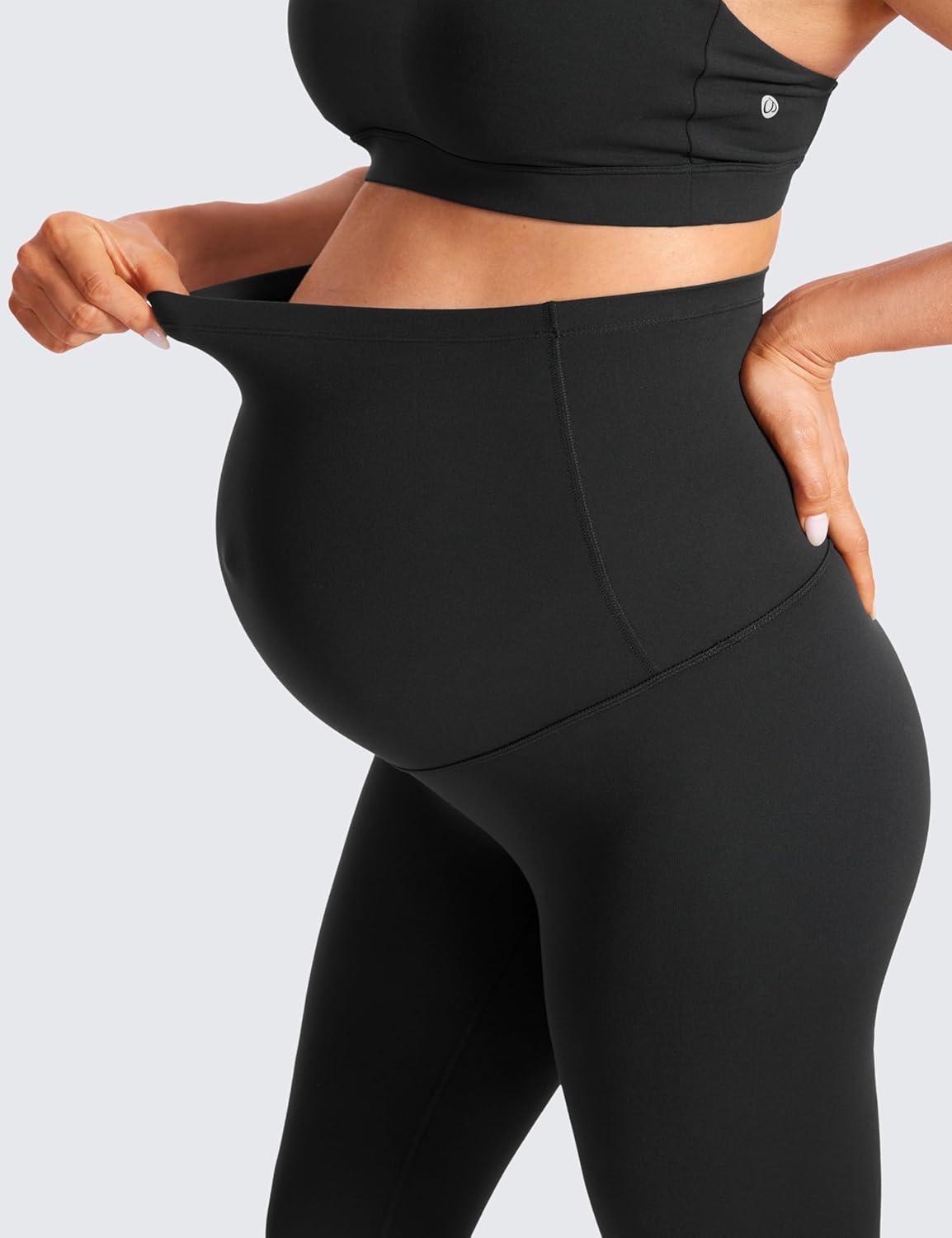 imageCRZ YOGA Butterluxe Maternity Capris Leggings 23quot Over The Belly Workout Active Yoga Womens Pregnancy Crop Pants StretchyBlack