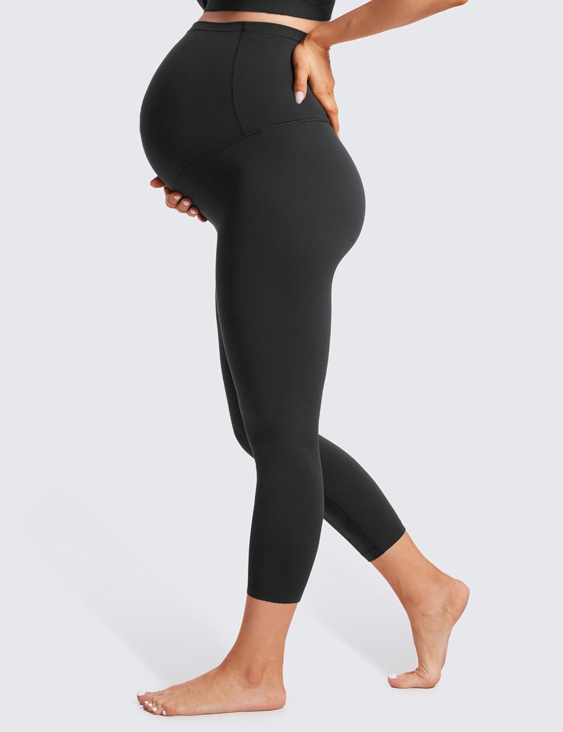 imageCRZ YOGA Butterluxe Maternity Capris Leggings 23quot Over The Belly Workout Active Yoga Womens Pregnancy Crop Pants StretchyBlack
