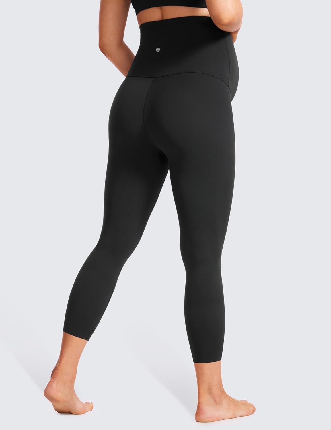 imageCRZ YOGA Butterluxe Maternity Capris Leggings 23quot Over The Belly Workout Active Yoga Womens Pregnancy Crop Pants StretchyBlack