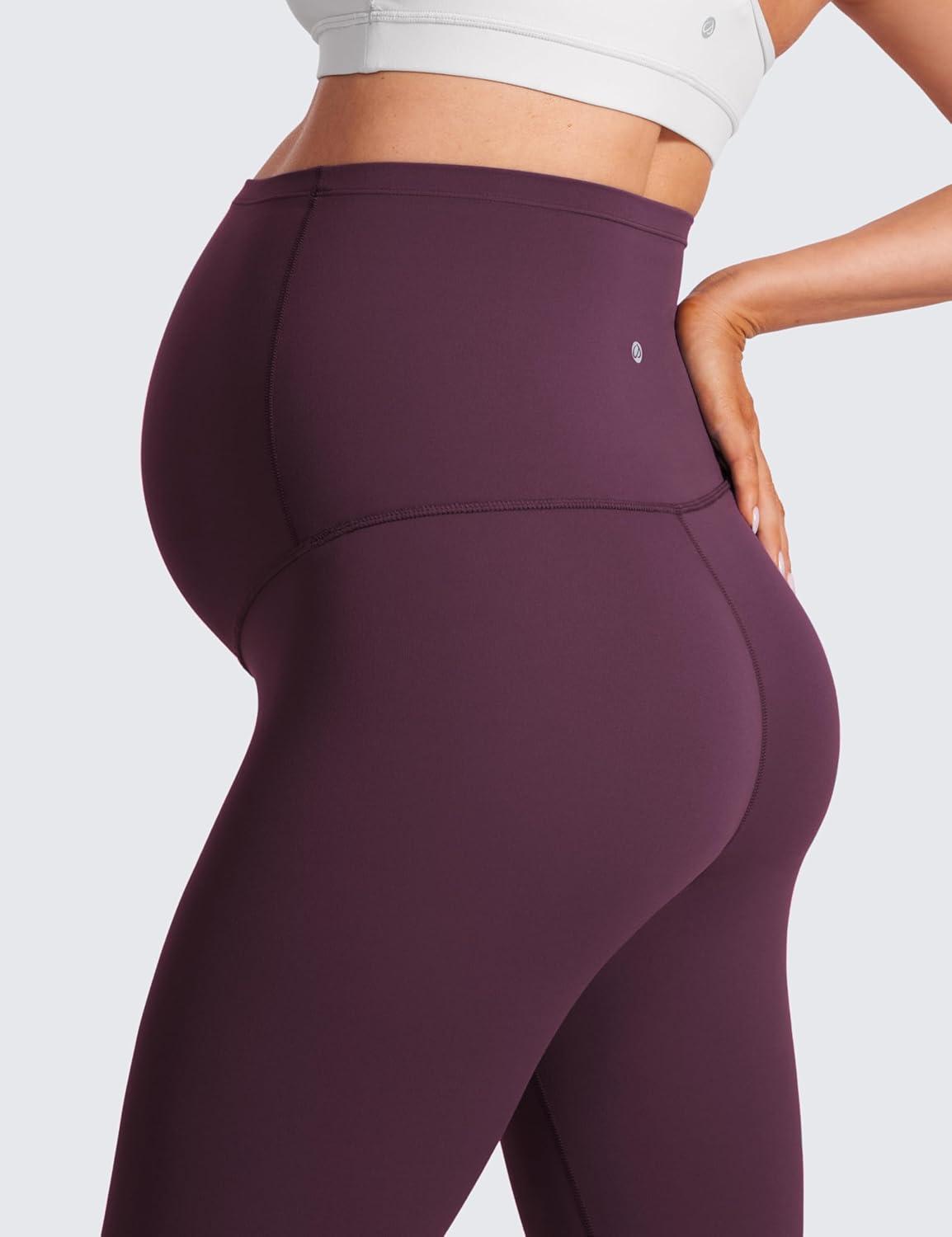 imageCRZ YOGA Butterluxe Maternity Capris Leggings 23quot Over The Belly Workout Active Yoga Womens Pregnancy Crop Pants StretchyDeep Purple