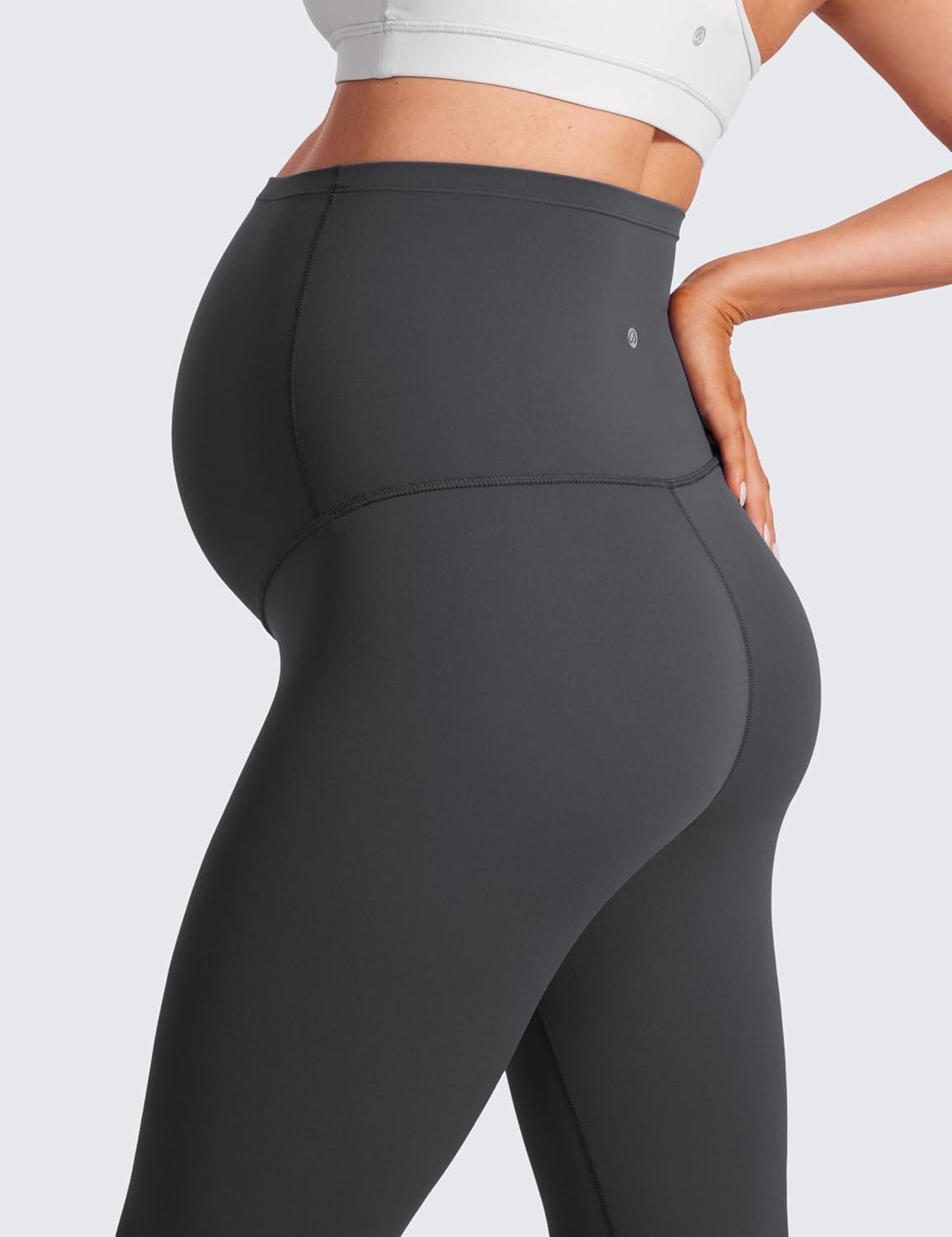 imageCRZ YOGA Butterluxe Maternity Capris Leggings 23quot Over The Belly Workout Active Yoga Womens Pregnancy Crop Pants StretchyMysterious Grey