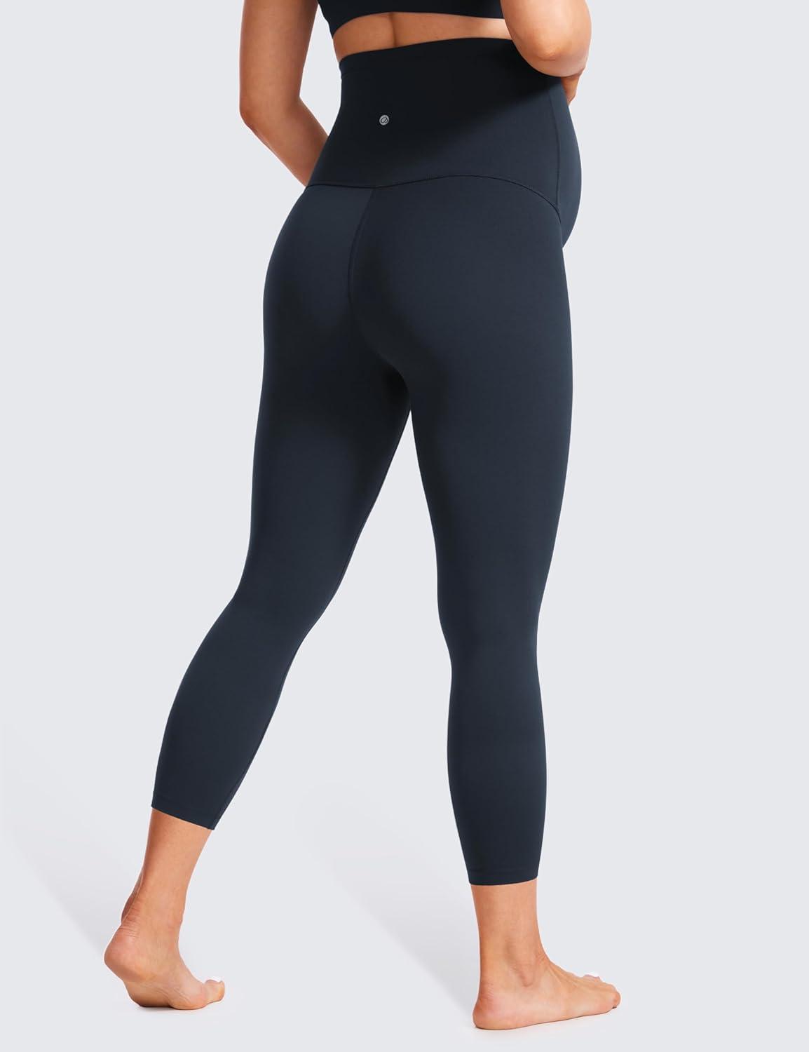 imageCRZ YOGA Butterluxe Maternity Capris Leggings 23quot Over The Belly Workout Active Yoga Womens Pregnancy Crop Pants StretchyTrue Navy