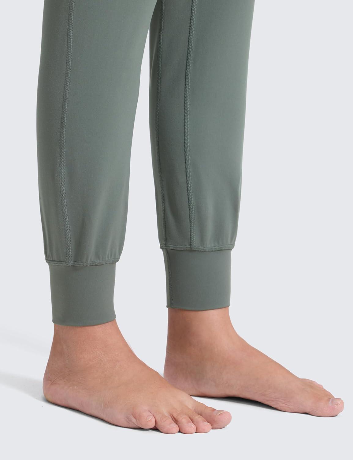 imageCRZ YOGA Butterluxe Maternity Joggers Pockets 27quot Workout Active Yoga Pregnancy Womens Pants Over The Belly SoftGrey Sage