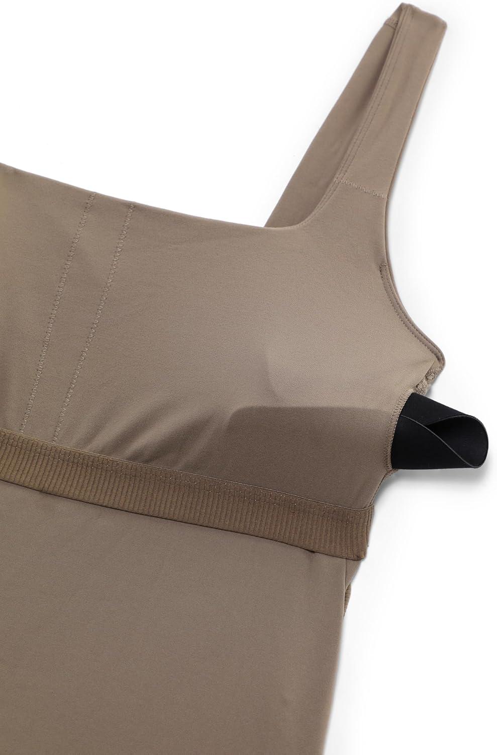 imageCRZ YOGA Butterluxe Maternity Square Neck Tank Tops Ruched Sleeveless Womens Pregnancy Yoga Tee Shirt with Built in BraNomad Grey